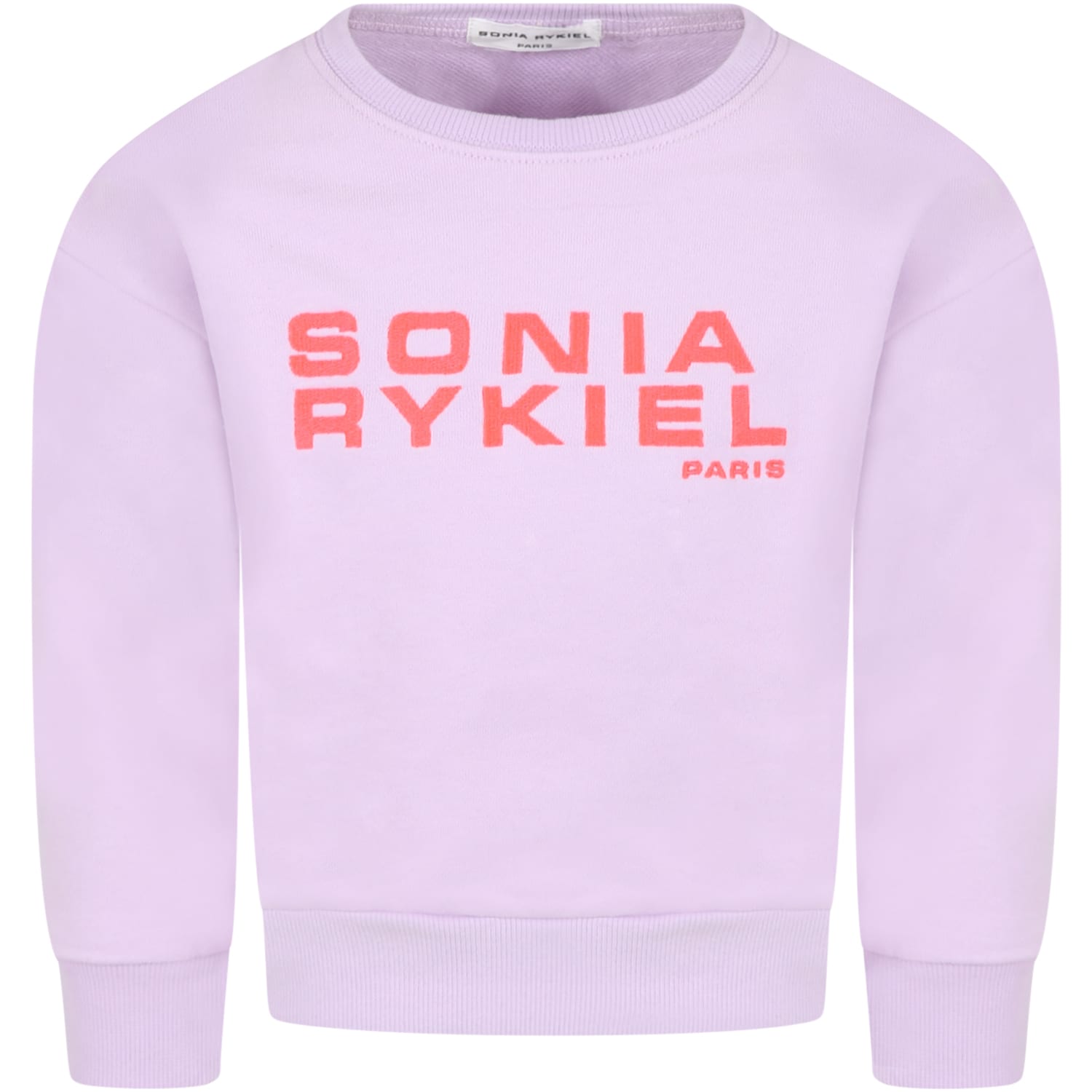 Rykiel Enfant Lilac Sweatshirt For Girl With Logo