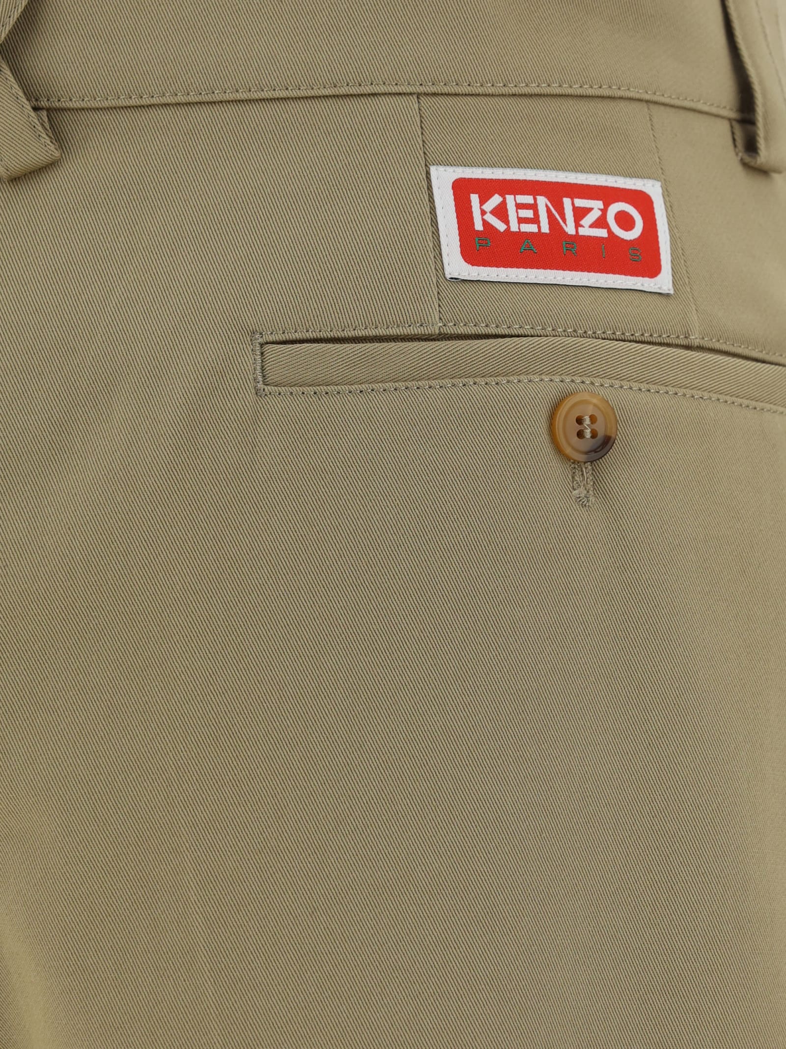 Shop Kenzo Shorts In Dark Beige
