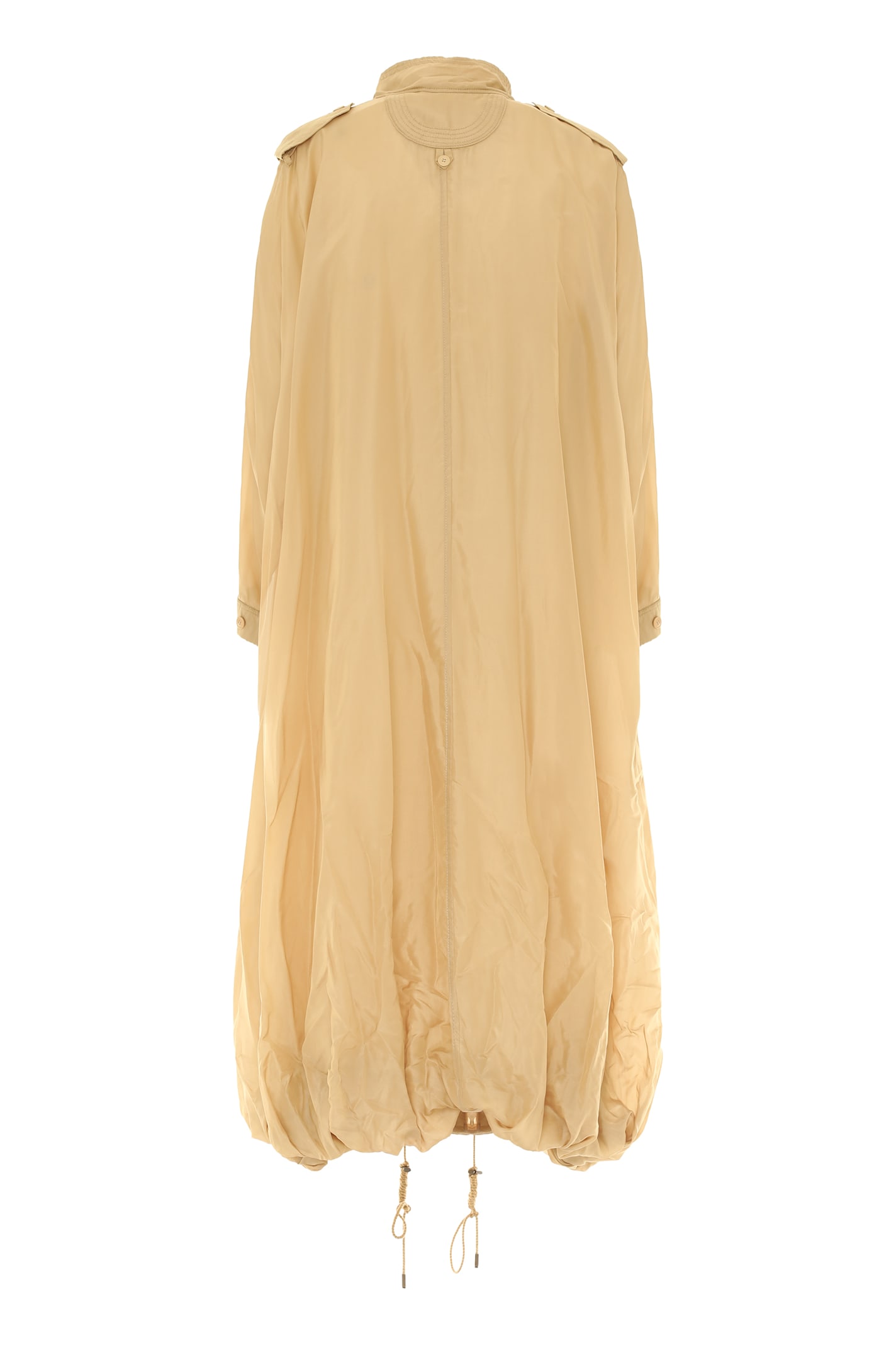 Alberta Ferretti Silk Blend Trench Coat In Brown