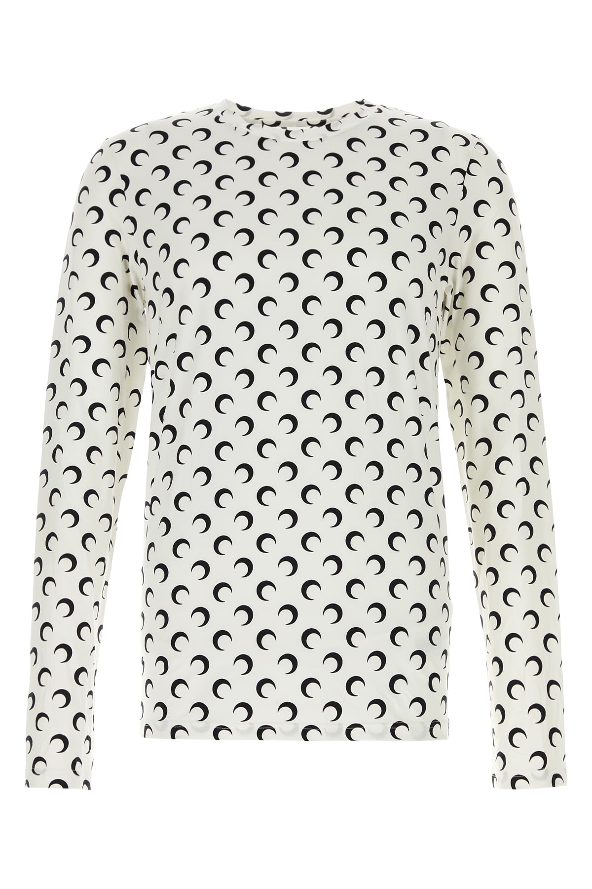 Shop Marine Serre Moon Printed Jersey Second Skin Regular Top In Opticalwhite