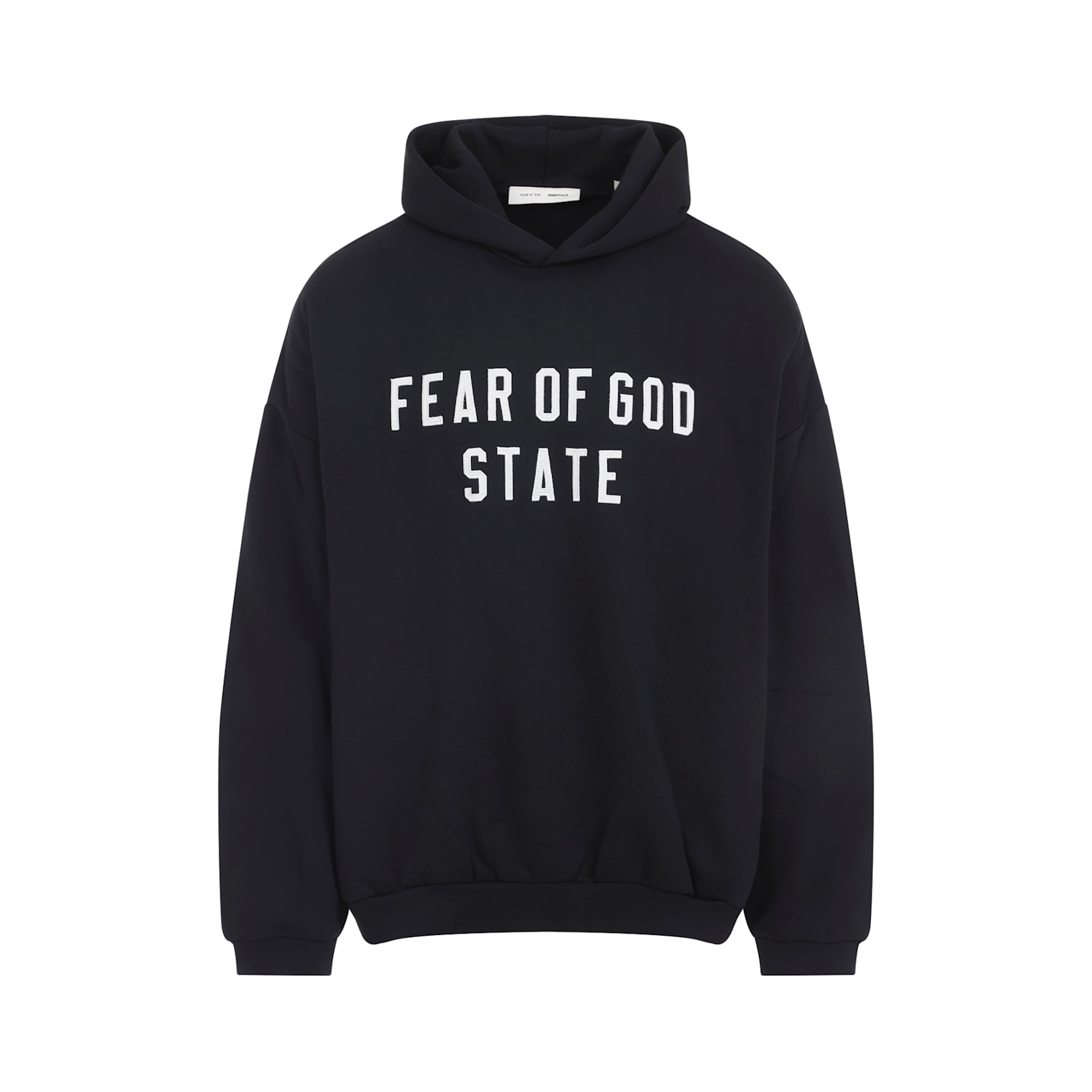 Fear Of God Jet Black Cotton 90s Fit Fleece Hoodie In Black