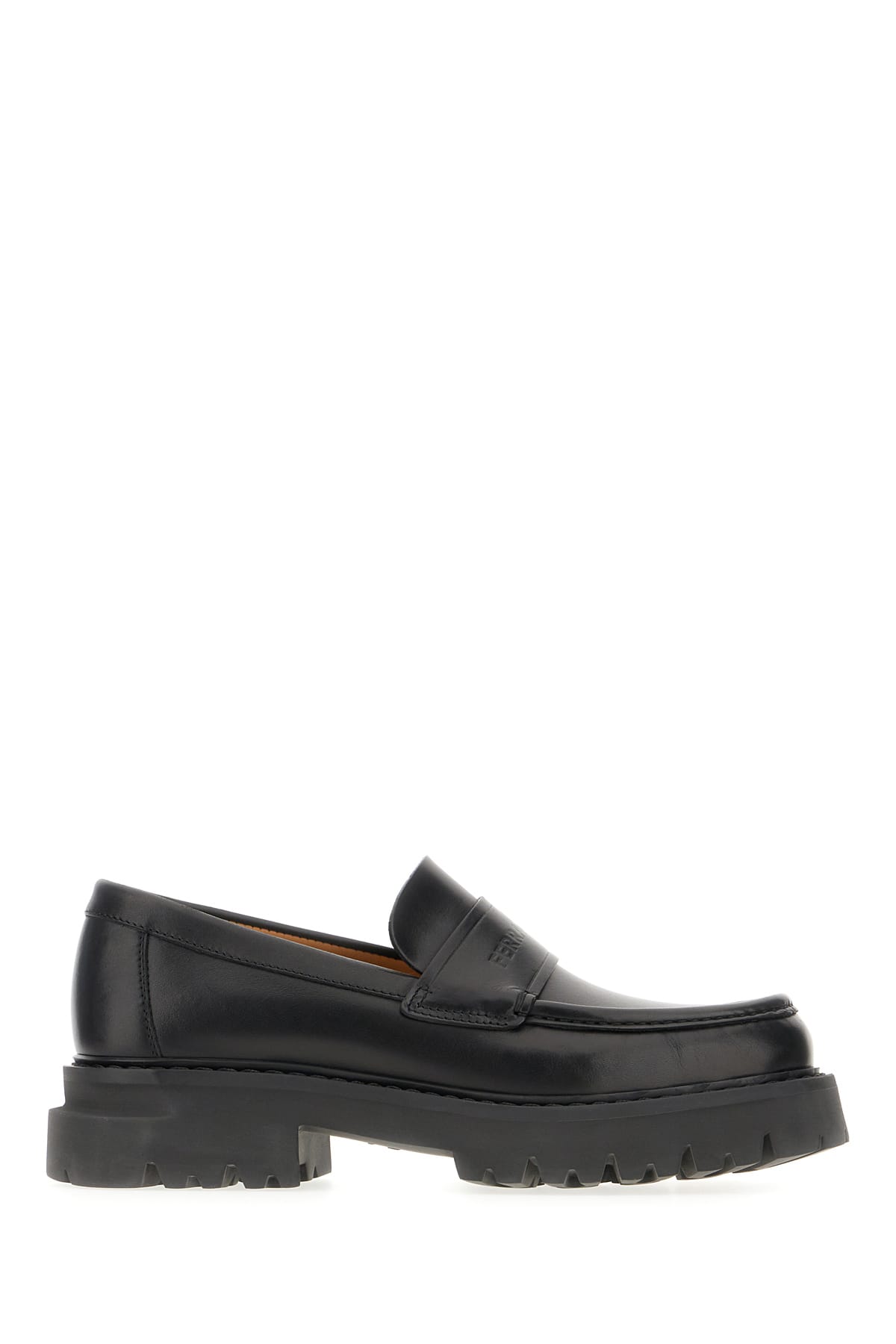 Ferragamo Round-headed Love Shoes In Nero New Biscotto
