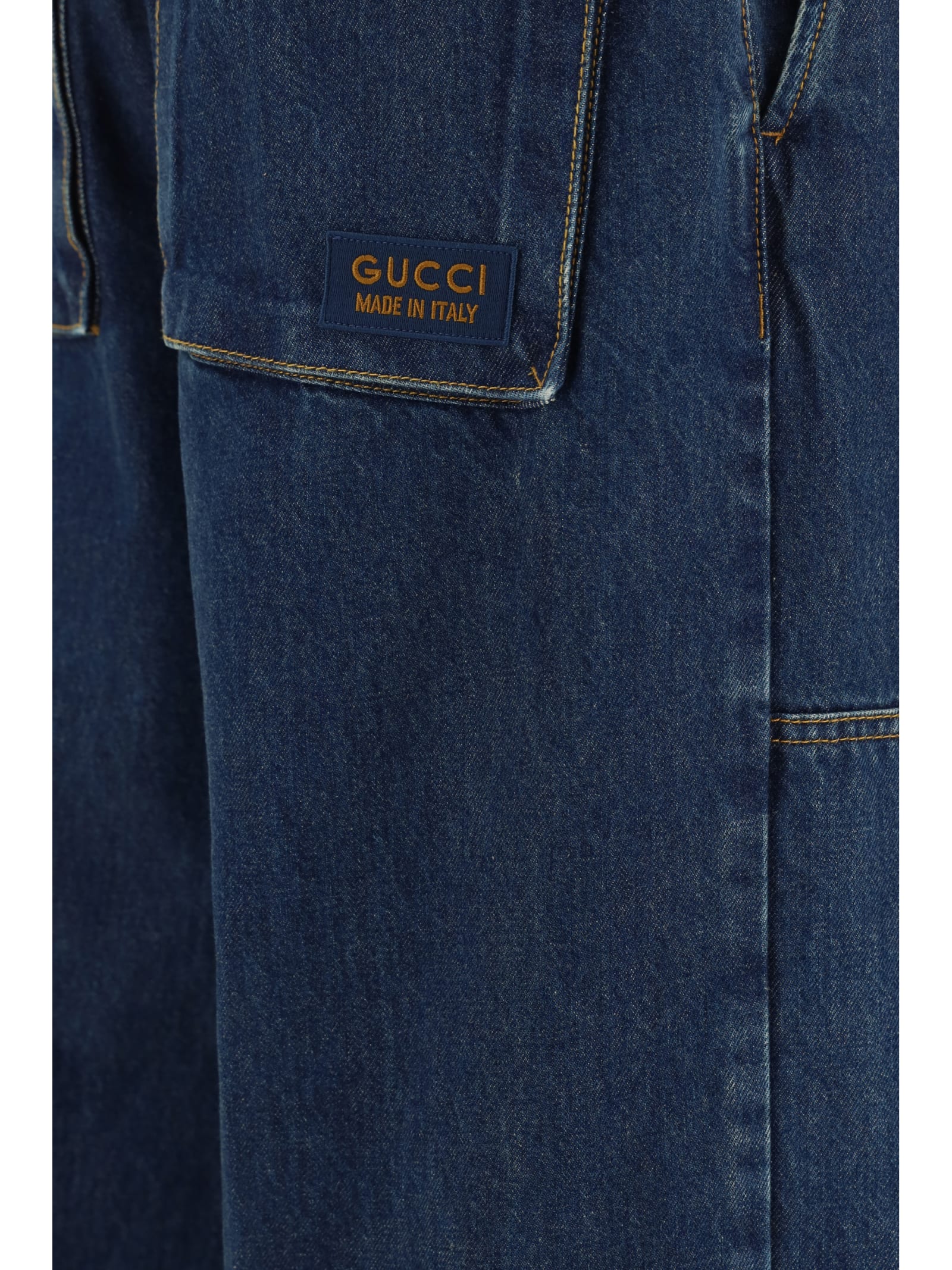 Shop Gucci Jeans In Blue Mix