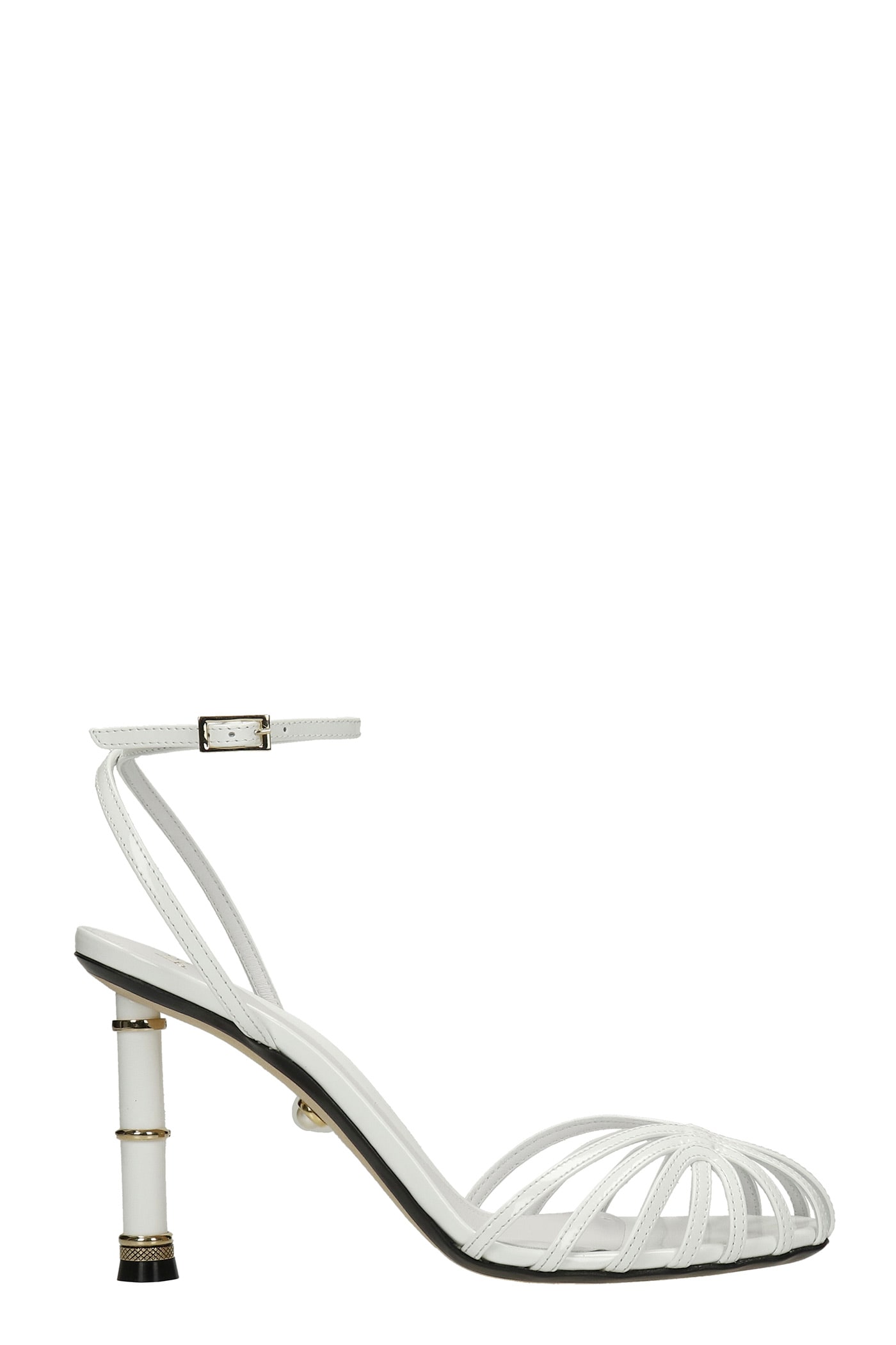 Alevì Denise 090 Sandals In White Patent Leather