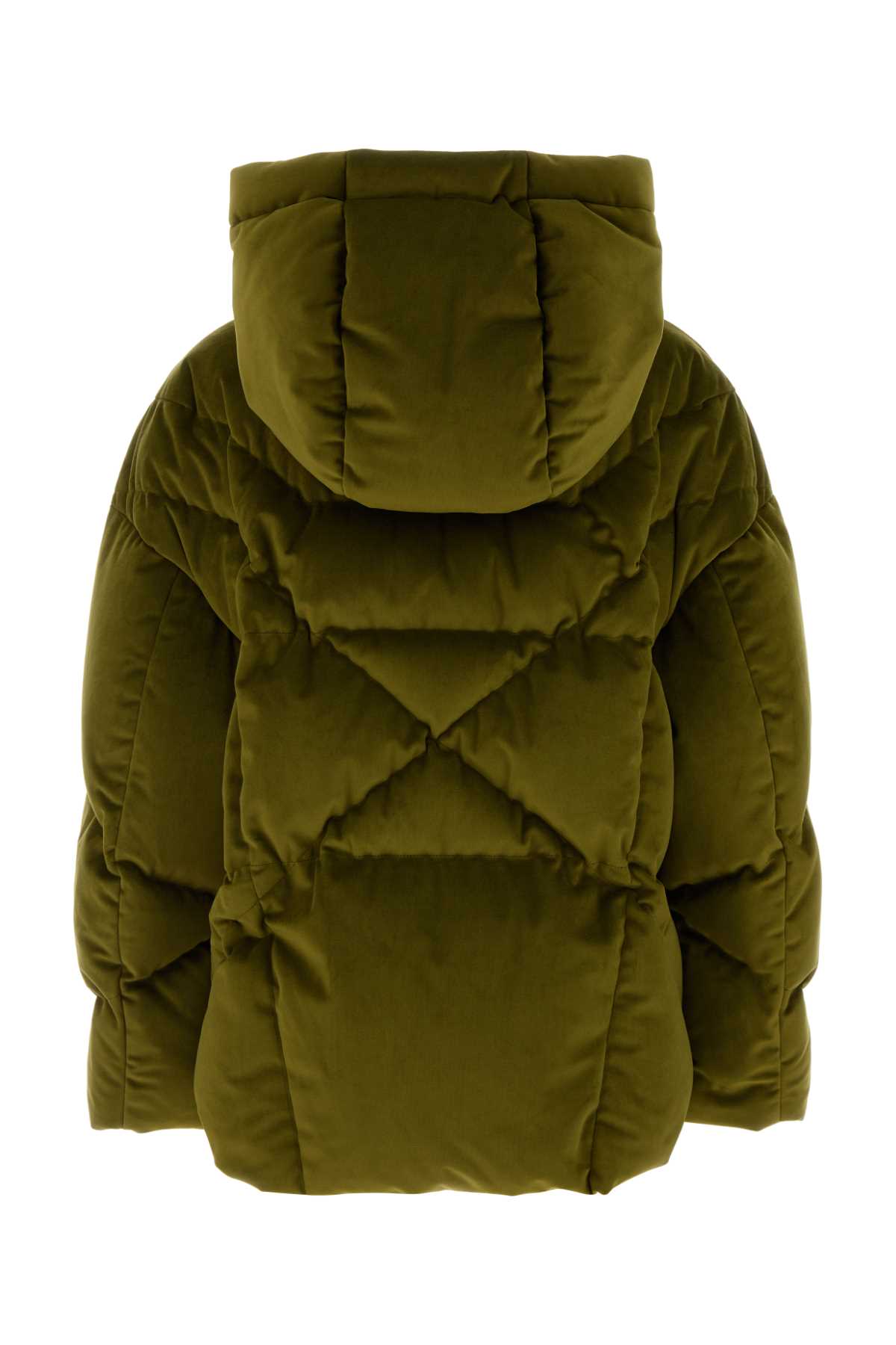 Khrisjoy Green Velvet Milano Down Jacket In Green