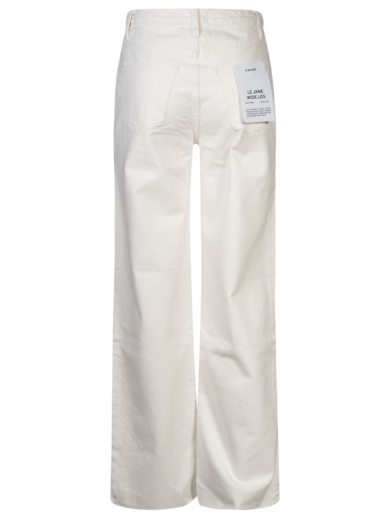 Shop Frame Le Jane Wide Trousers In Natural