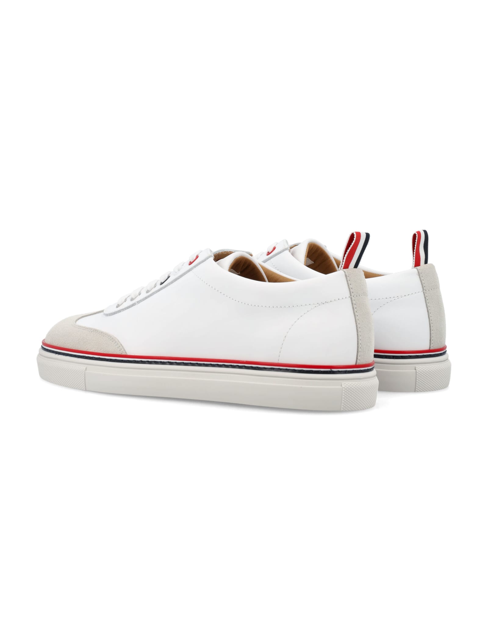 Thom Browne Low-top Leather Sneakers In White