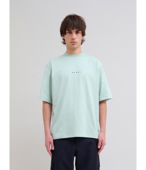 Shop Marni Cotton T-shirt In Sky Blue