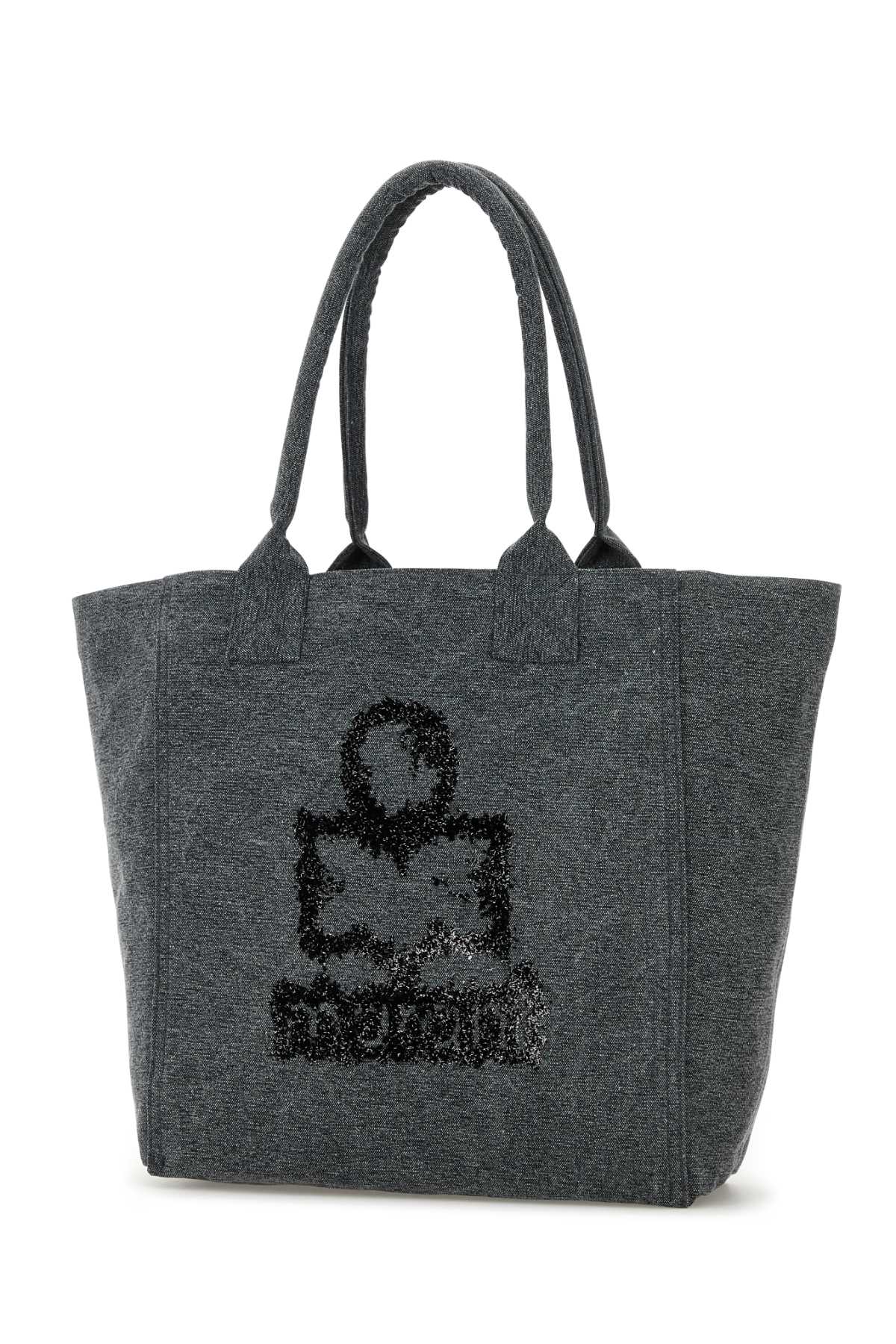 Isabel Marant Grey Canvas Small Yenky Shopping Bag In Gray