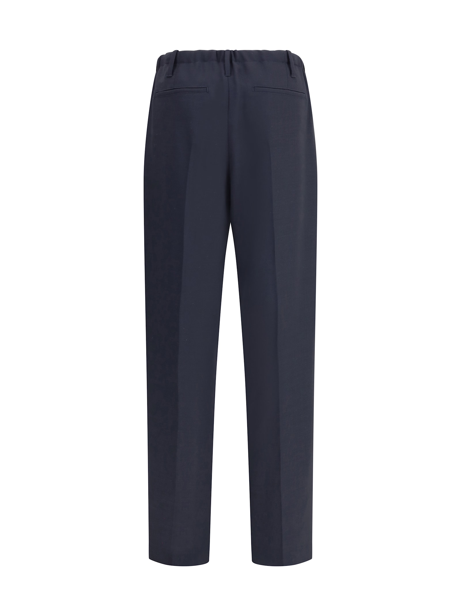Brunello Cucinelli Elastic-waistband Pleated Trousers In Blue