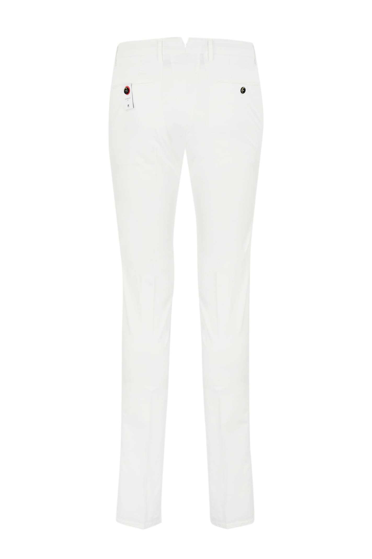 Shop Pt01 Cotton Gabardine Trousers In Bianco