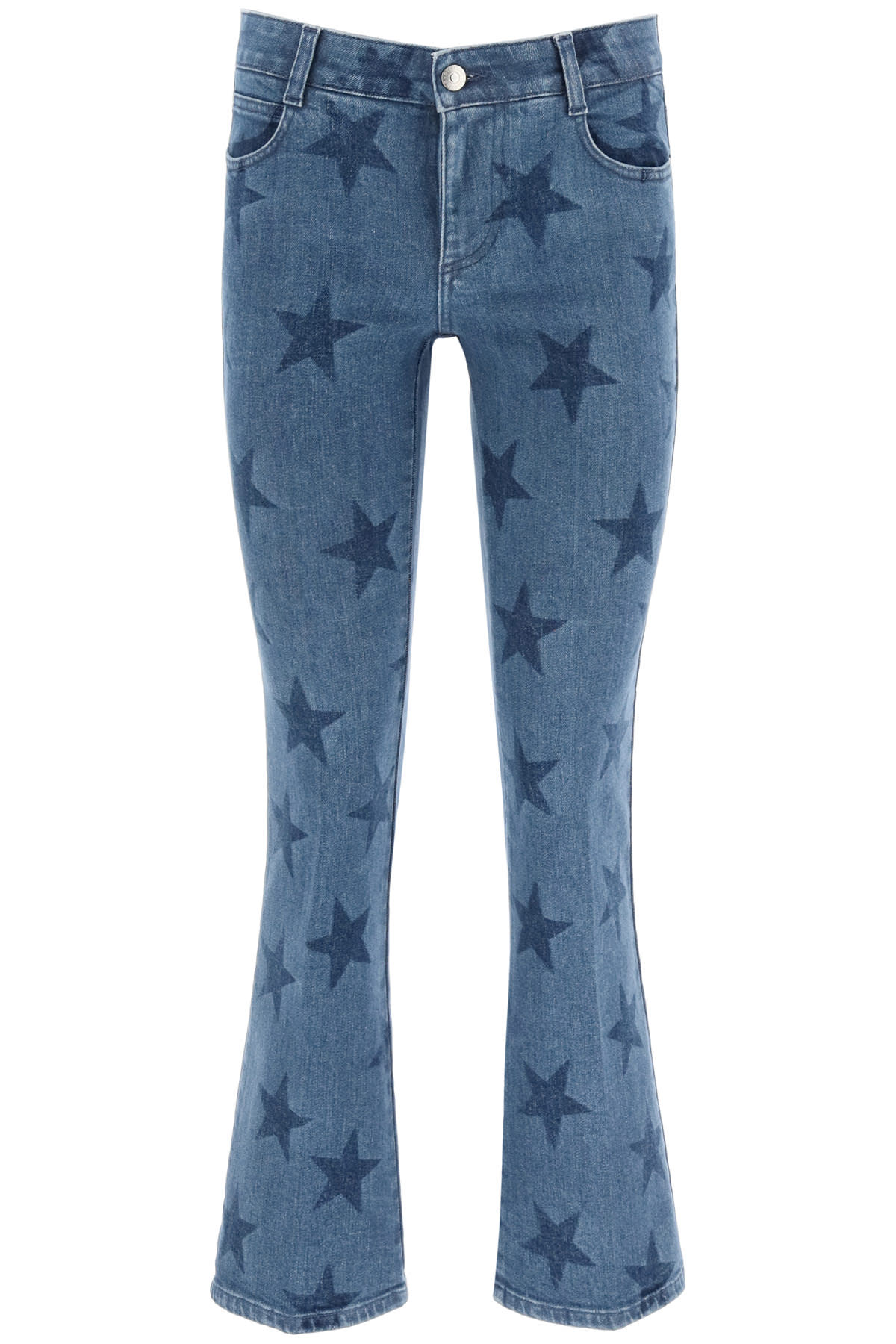 Stella McCartney Crop Flare Jeans With Stars Print