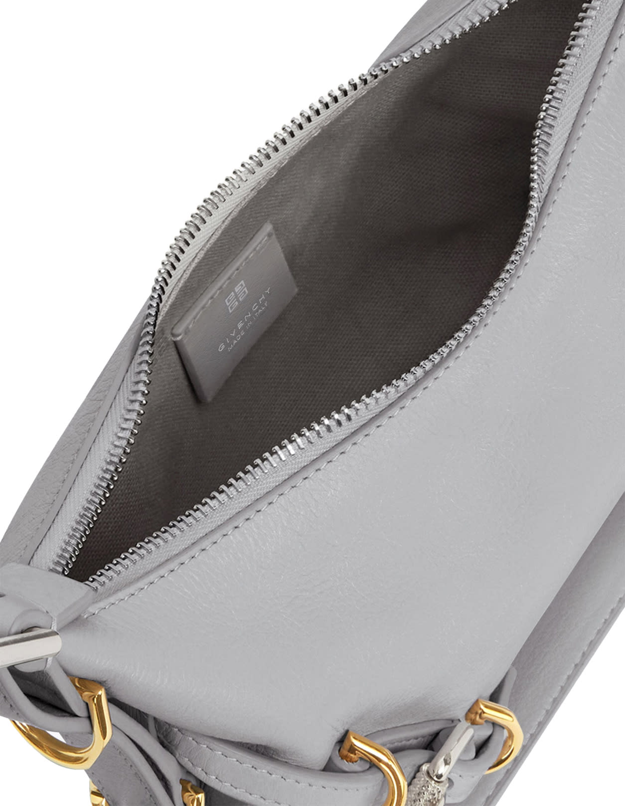 Shop Givenchy Light Grey Mini Voyou Bag