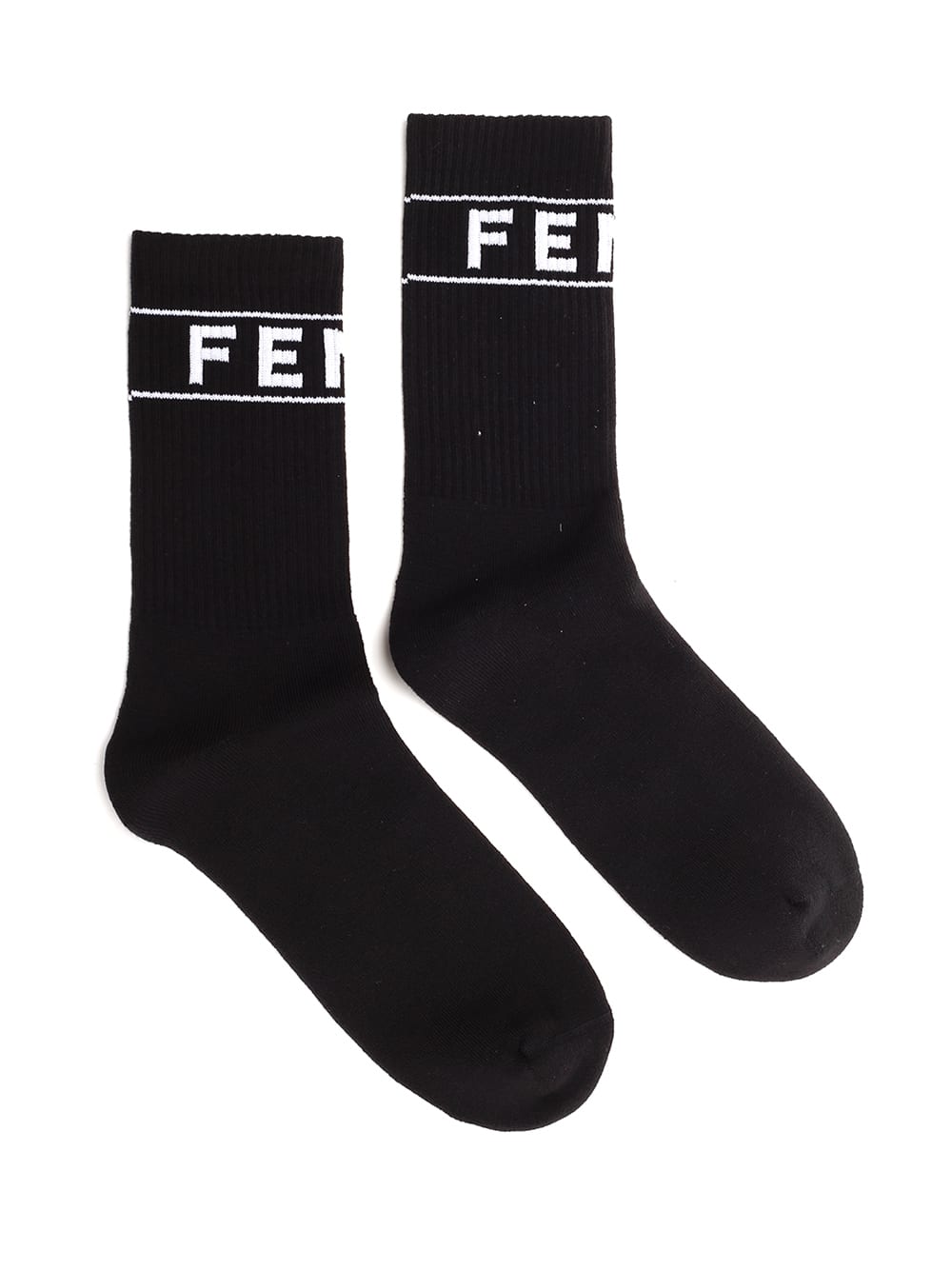 Shop Fendi Black Socks With Logo