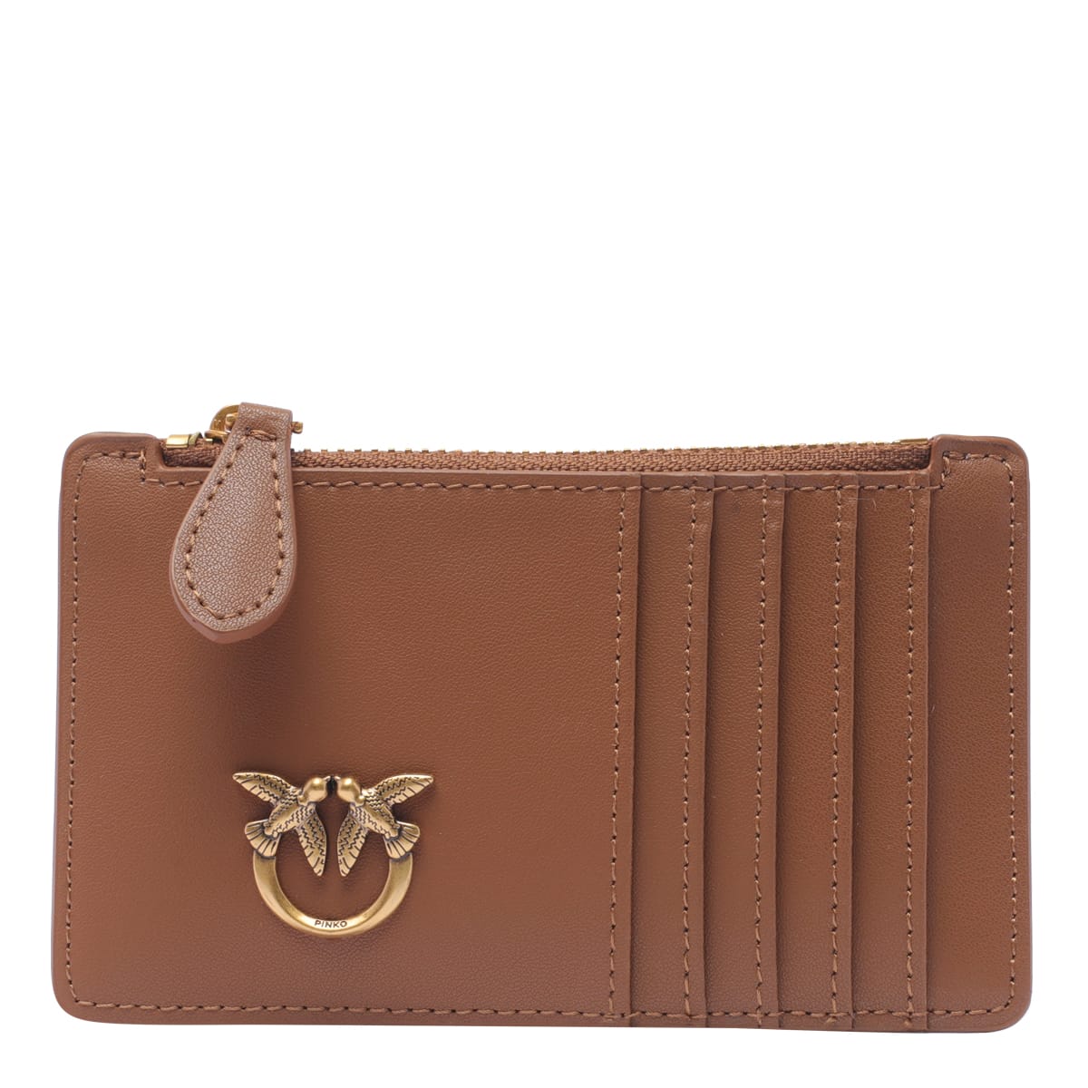 Pinko Zipped Cardhloder In Brown