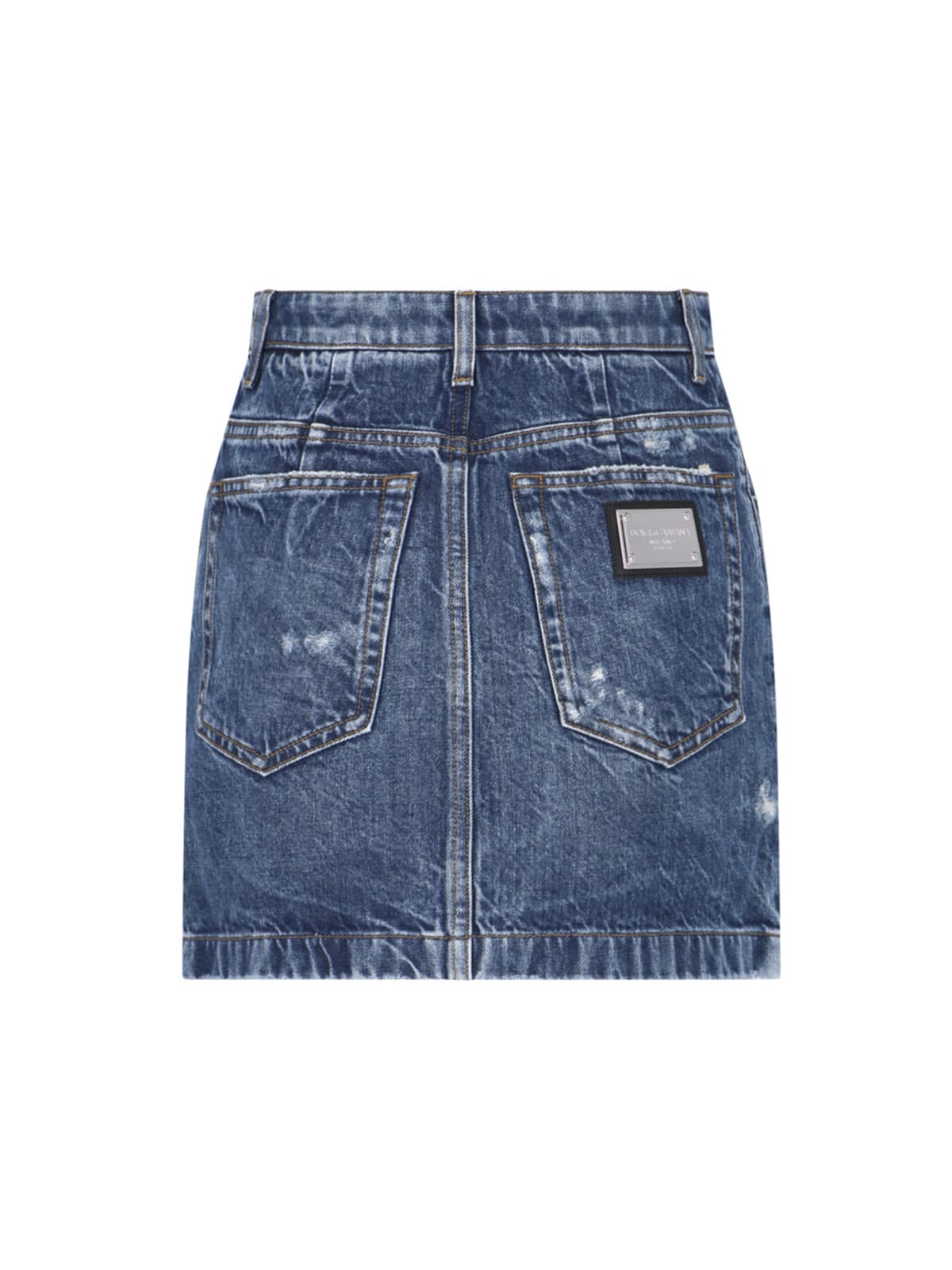 Shop Dolce & Gabbana Denim Mini Skirt In Blue