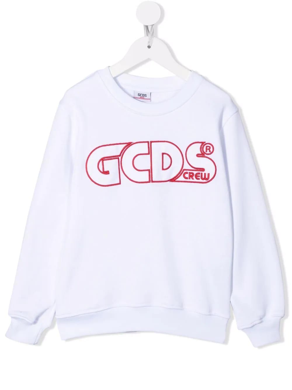 GCDS Mini Kids White Sweatshirt With Red Profiled Logo