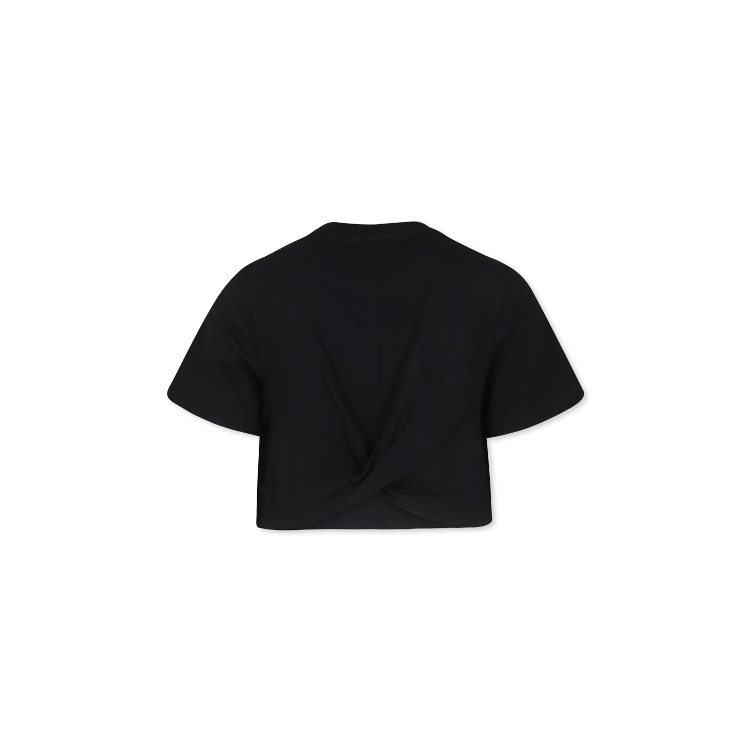 Shop Msgm Black T-shirt For Girl With Logo