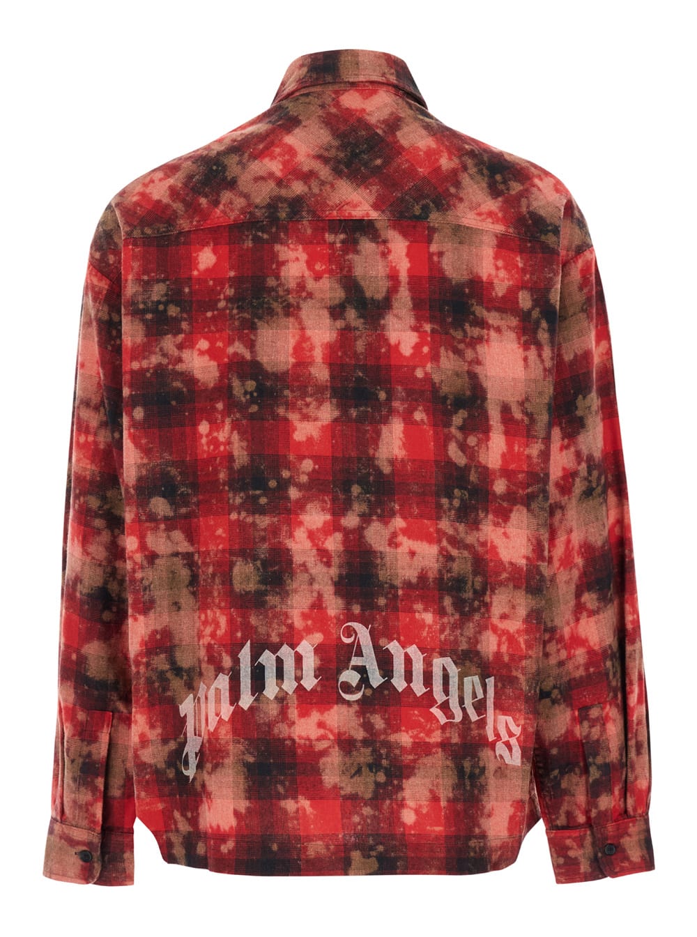 Shop Palm Angels Multicolor Vintage Check Motiv Shirt In Cotton Blend Man In Red