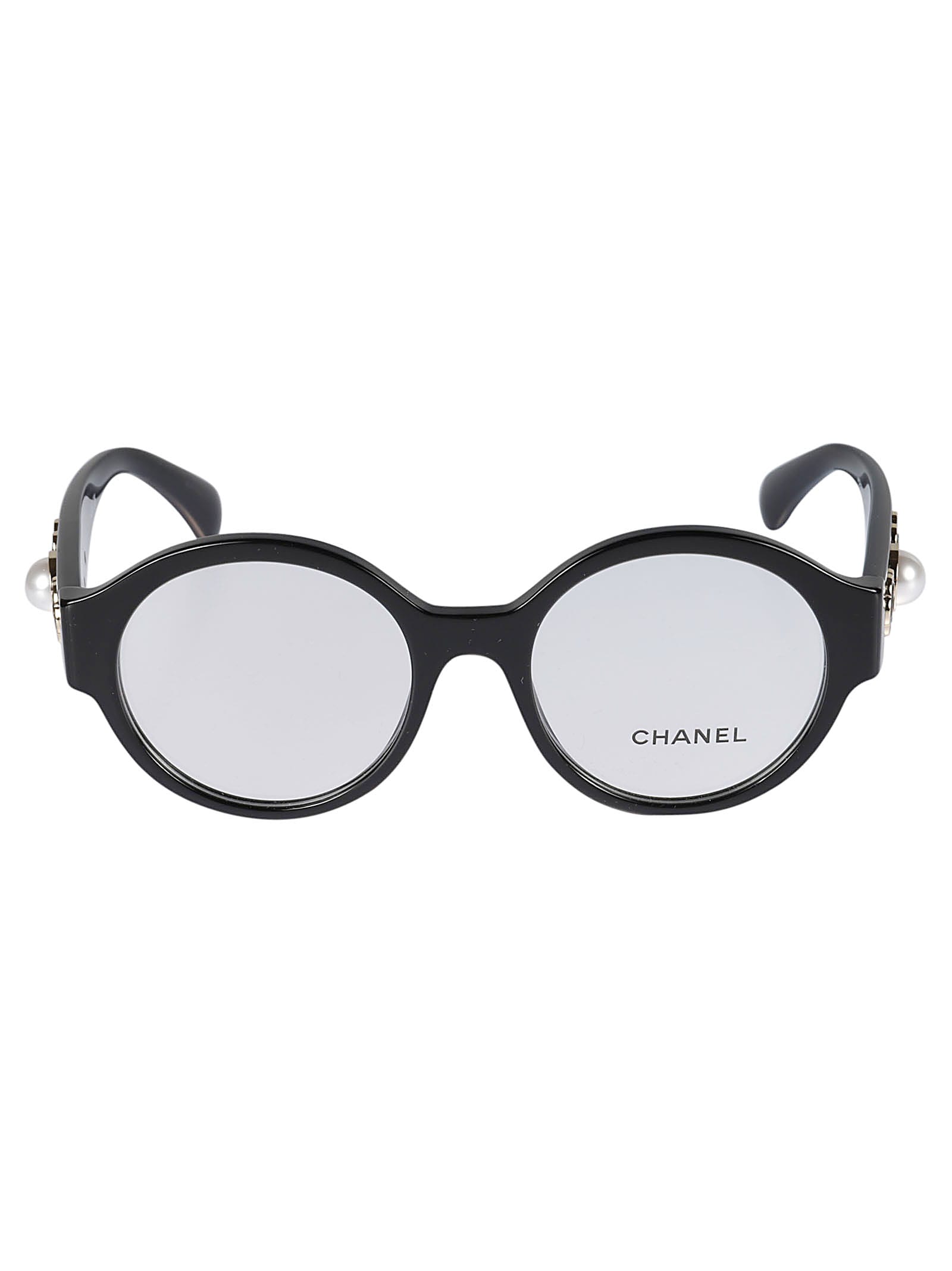 Pre-owned Chanel Round Eye Glasses In Nero