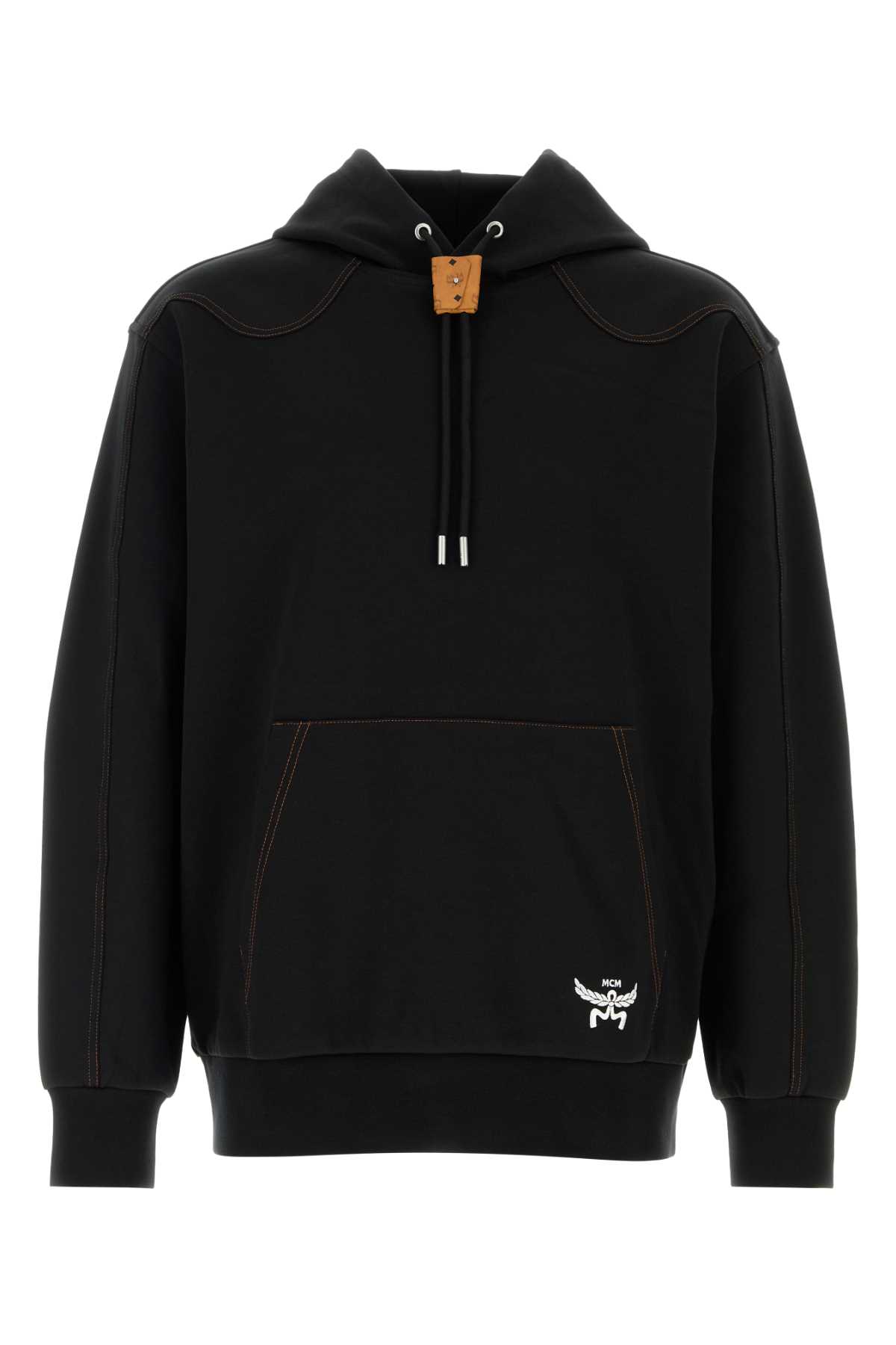 Black Stretch Polyester Blend Sweatshirt