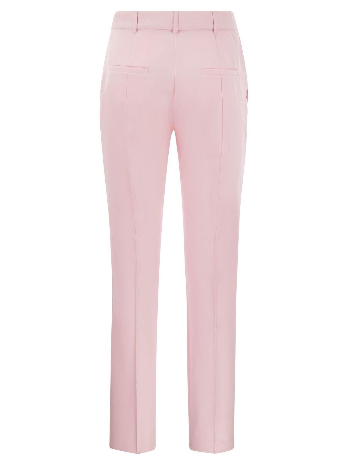 Sportmax High Waist Straight Leg Trousers In Pink