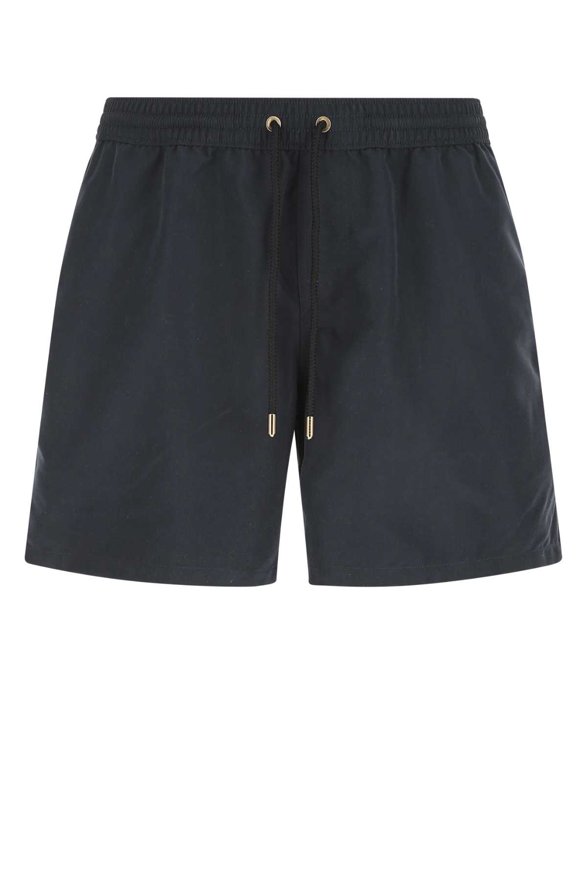 Navy Blue Polyester Swimming Shorts