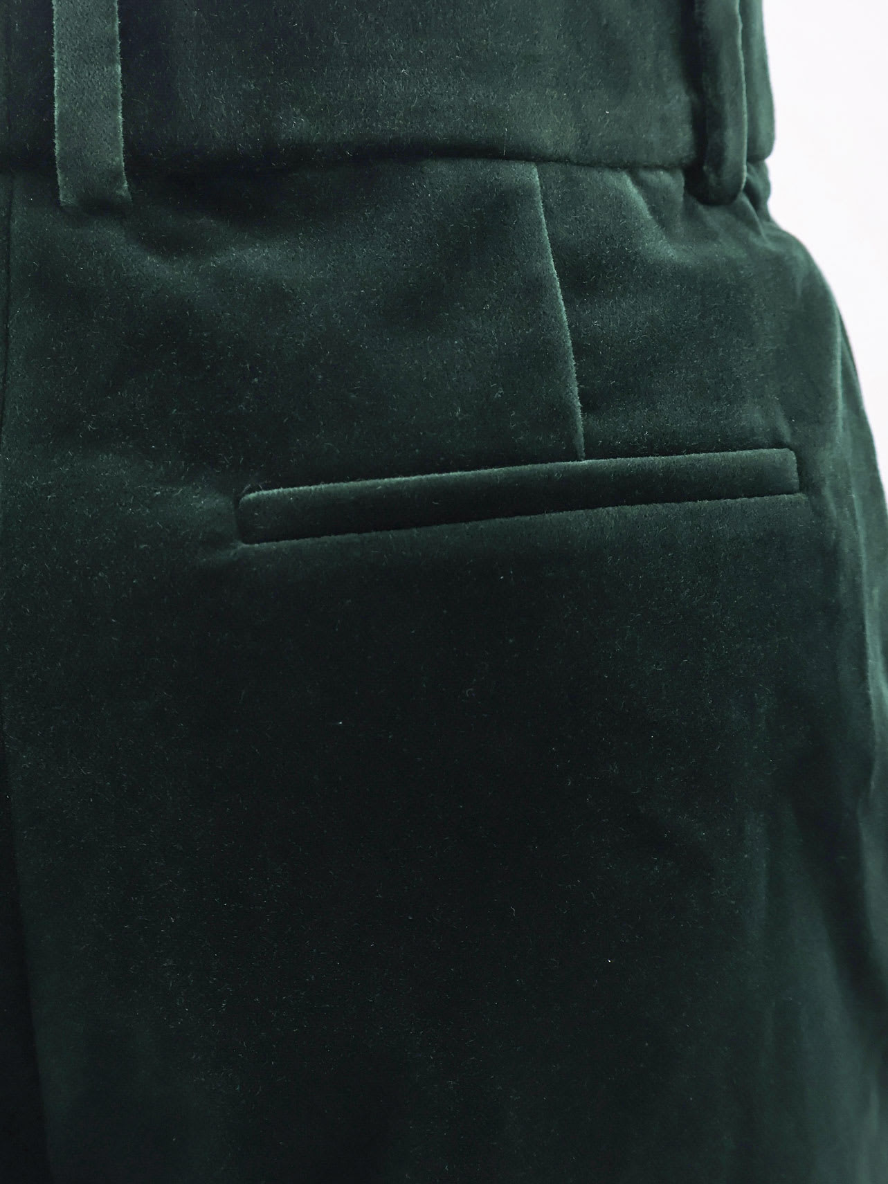 Saint Laurent Cropped Cotton-velvet Slim-leg Pants In Green