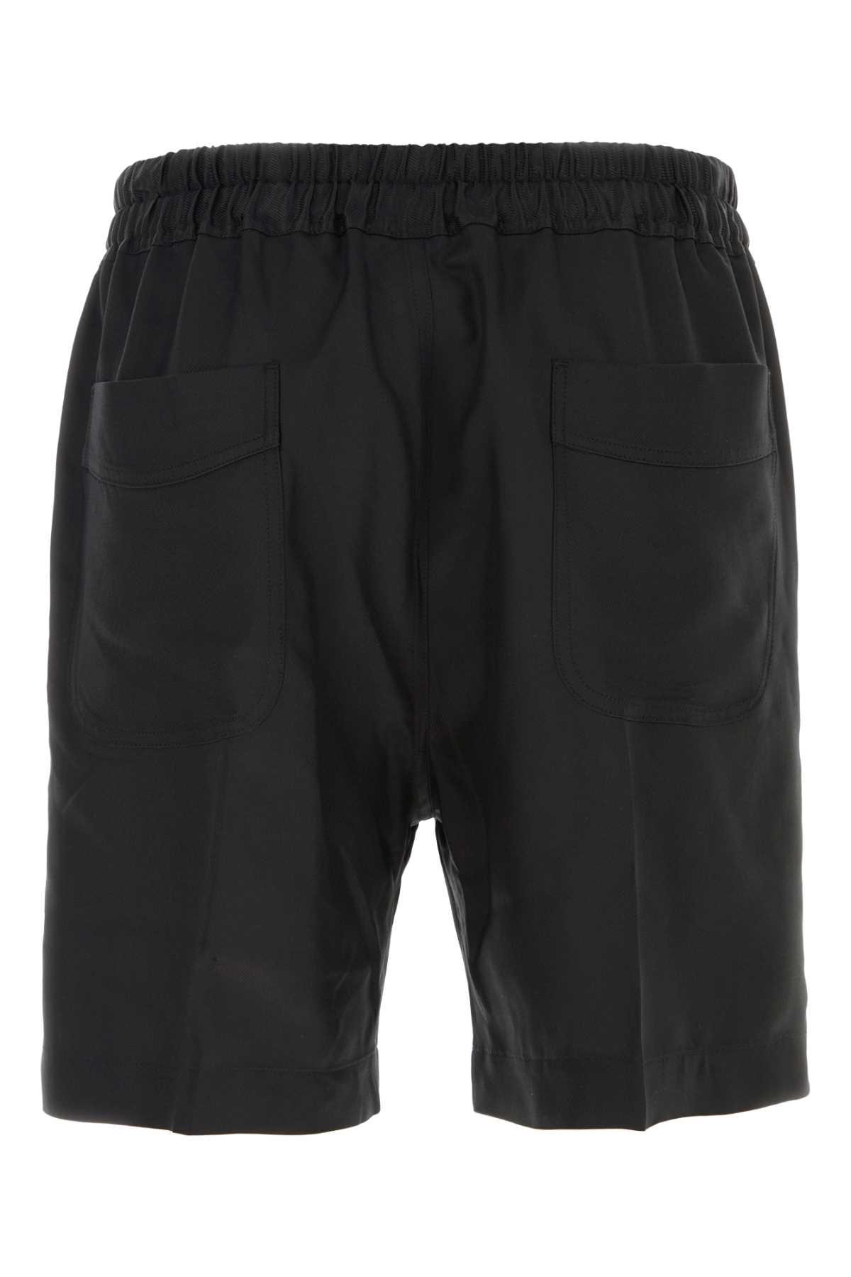 Shop Tom Ford Black Satin Bermuda Shorts