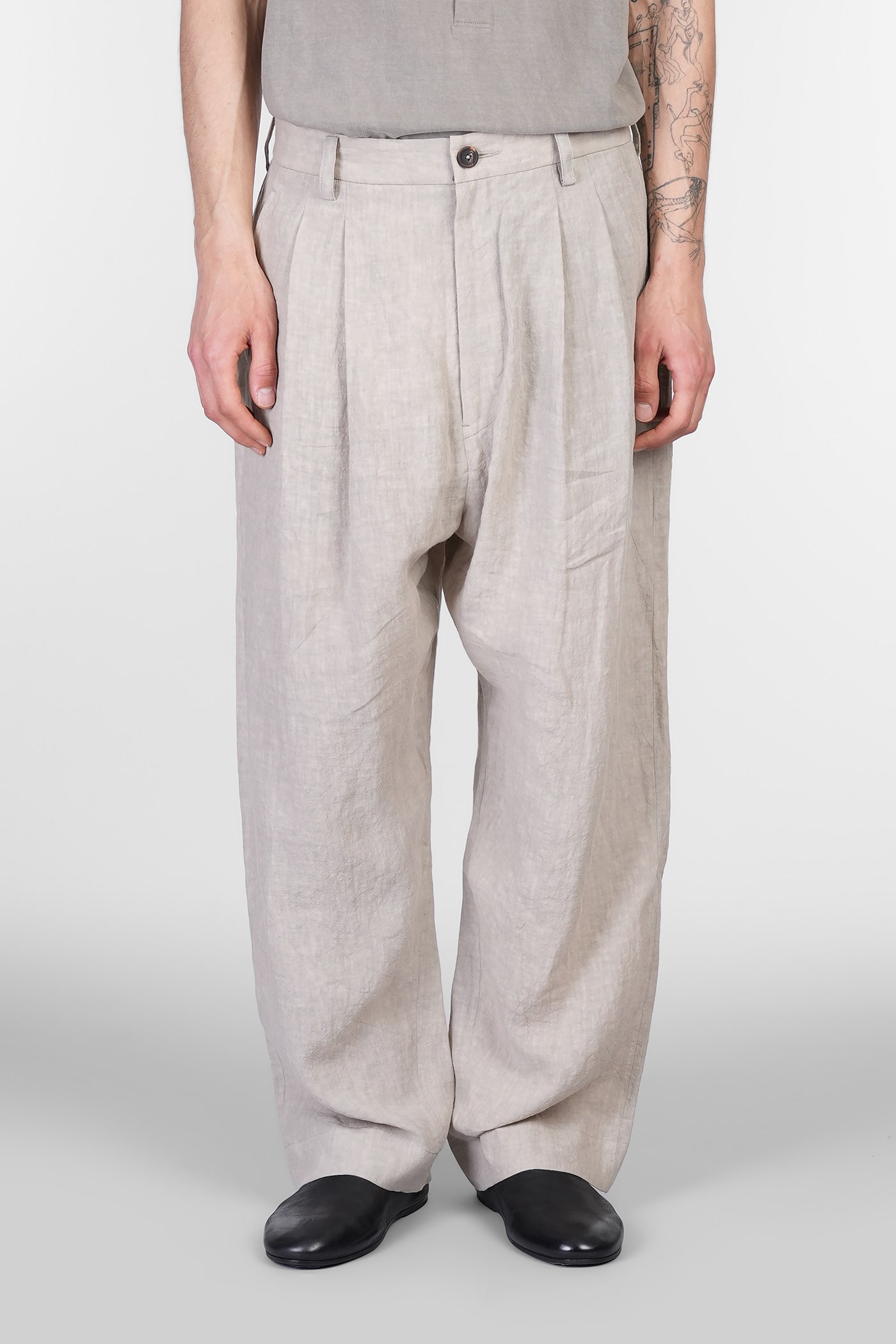 Pants In Beige Linen