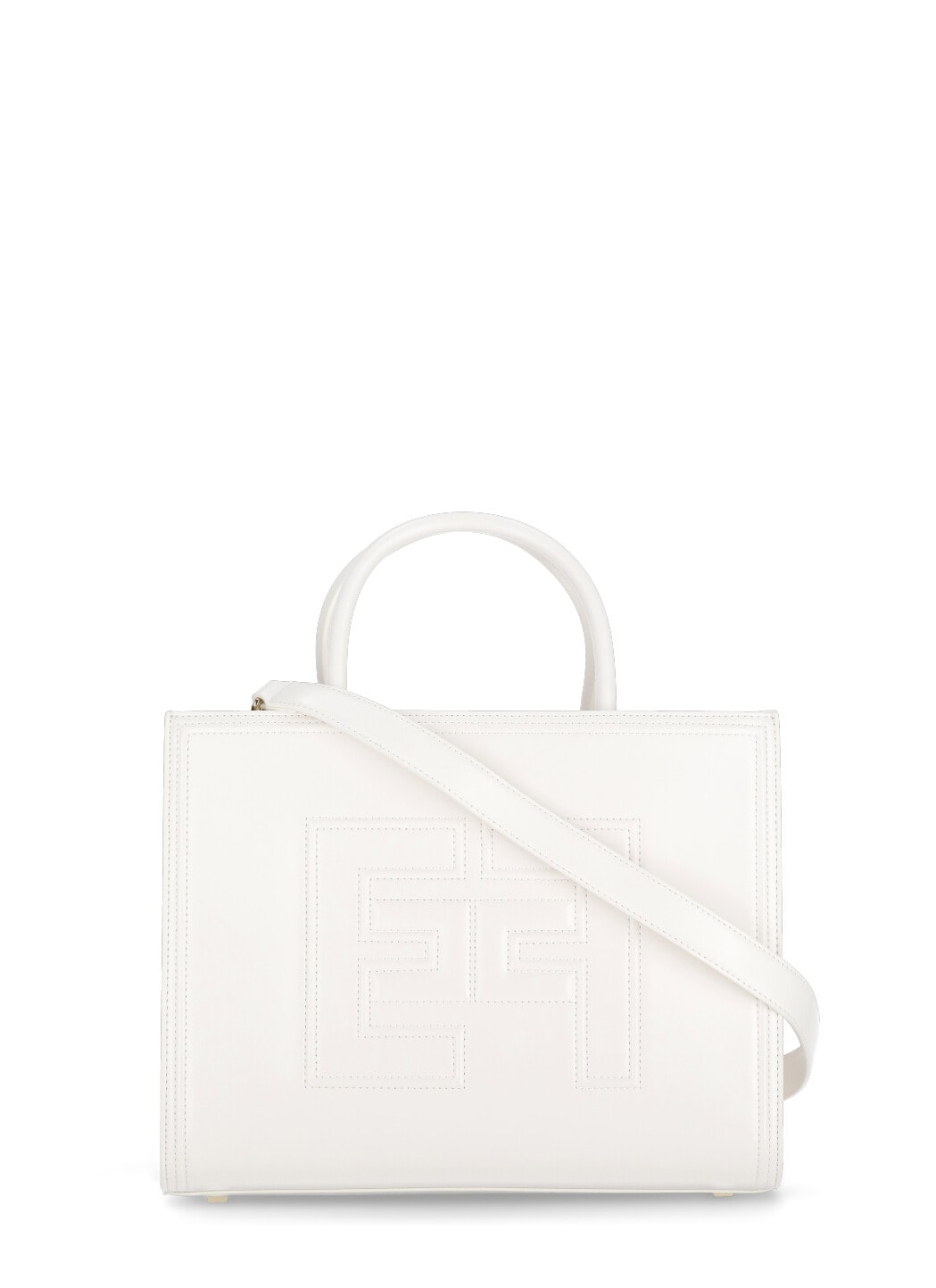 Elisabetta Franchi Medium Shopper Bag With Logo And Embossed Profiles