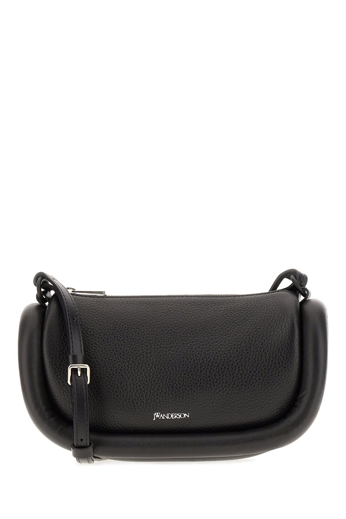 Shop Jw Anderson Black Leather Bumper-12 Crossbody Bag In 999