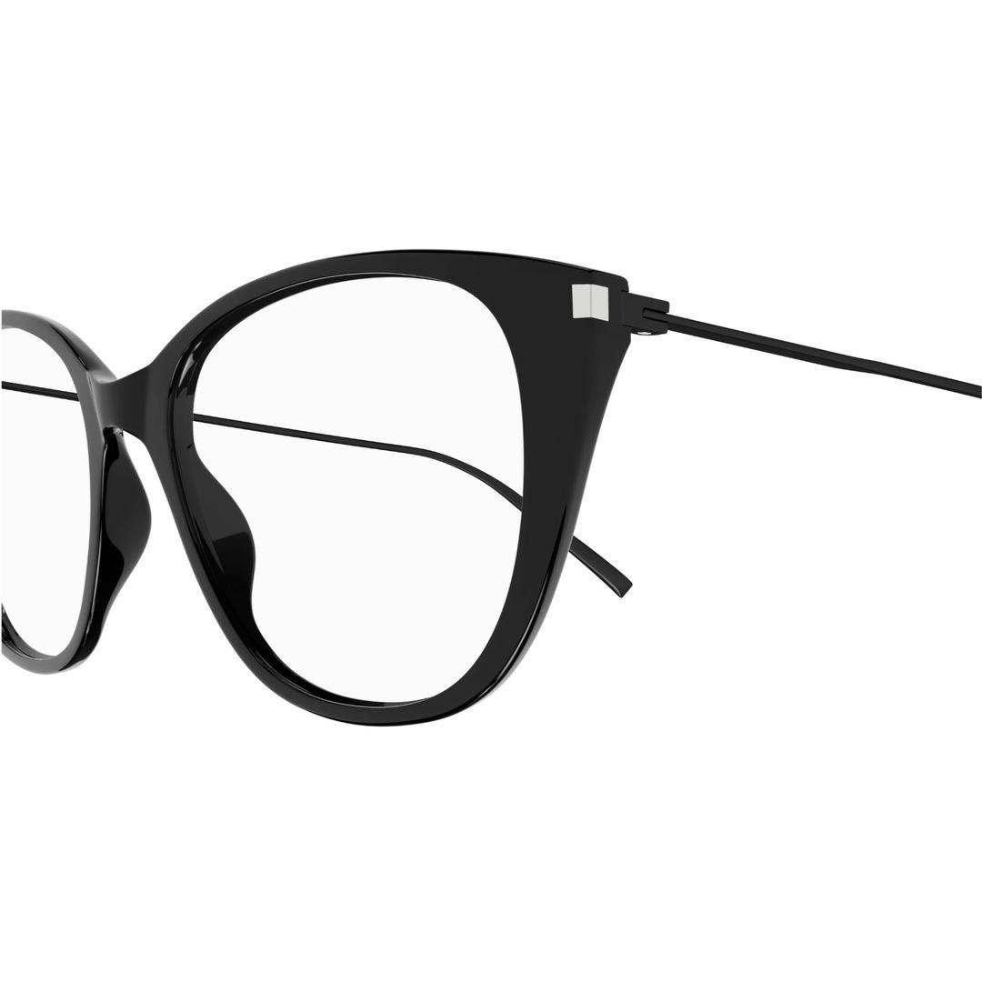 Shop Saint Laurent Cat-eye Frame Glasses In 001 Black Black Transpare