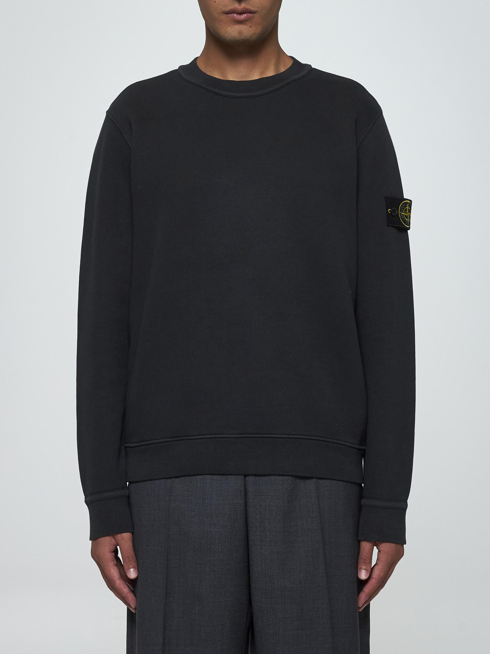 Shop Stone Island Cotton Sweatshirt In Green