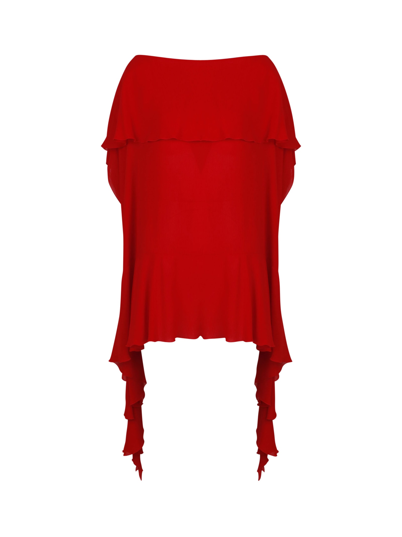 Blumarine Draped Semi-sheer Blouse