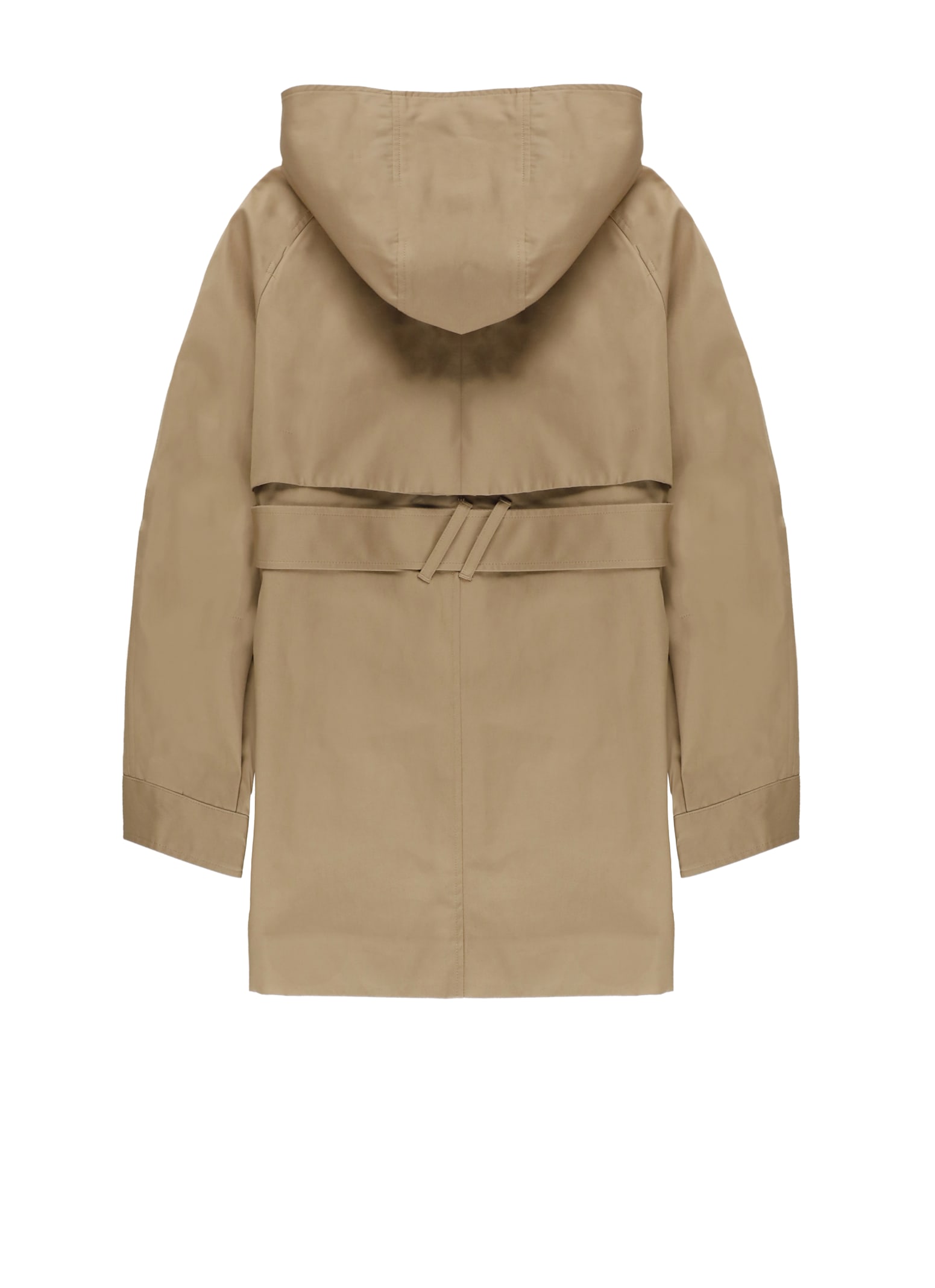 Burberry Childrens Cotton Hooded Trench Coat In Nude