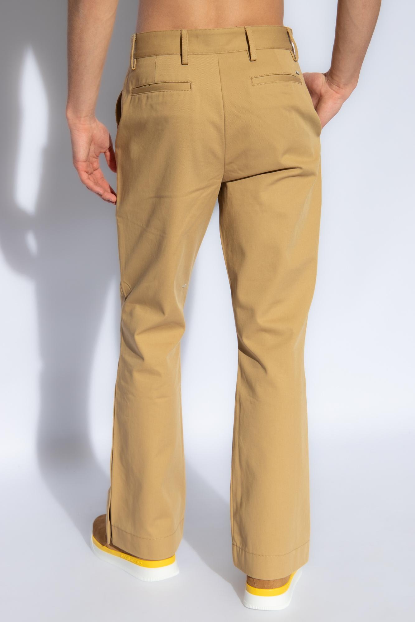 Shop Amiri Trousers With Logo In Beige