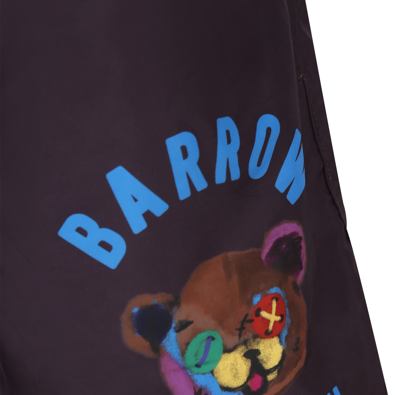 Shop Barrow Black Swim Shorts For Boy With Smiley And Logo