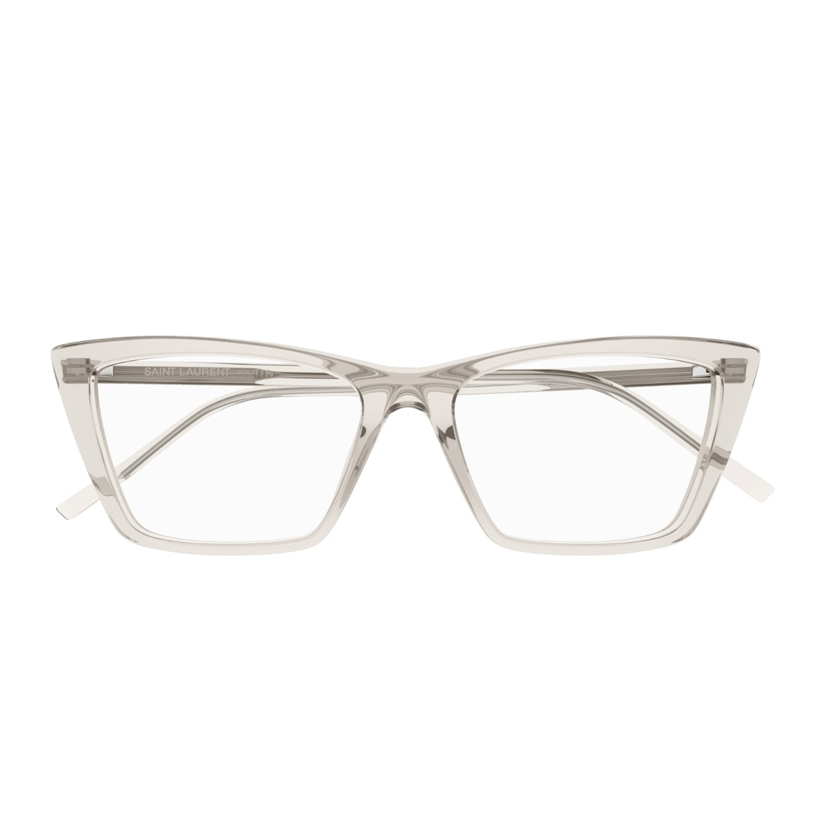 Saint Laurent Sl 737 Mica Thin Opt Linea Sl Logo 004 Beige Trasparent Glasses In Transparent