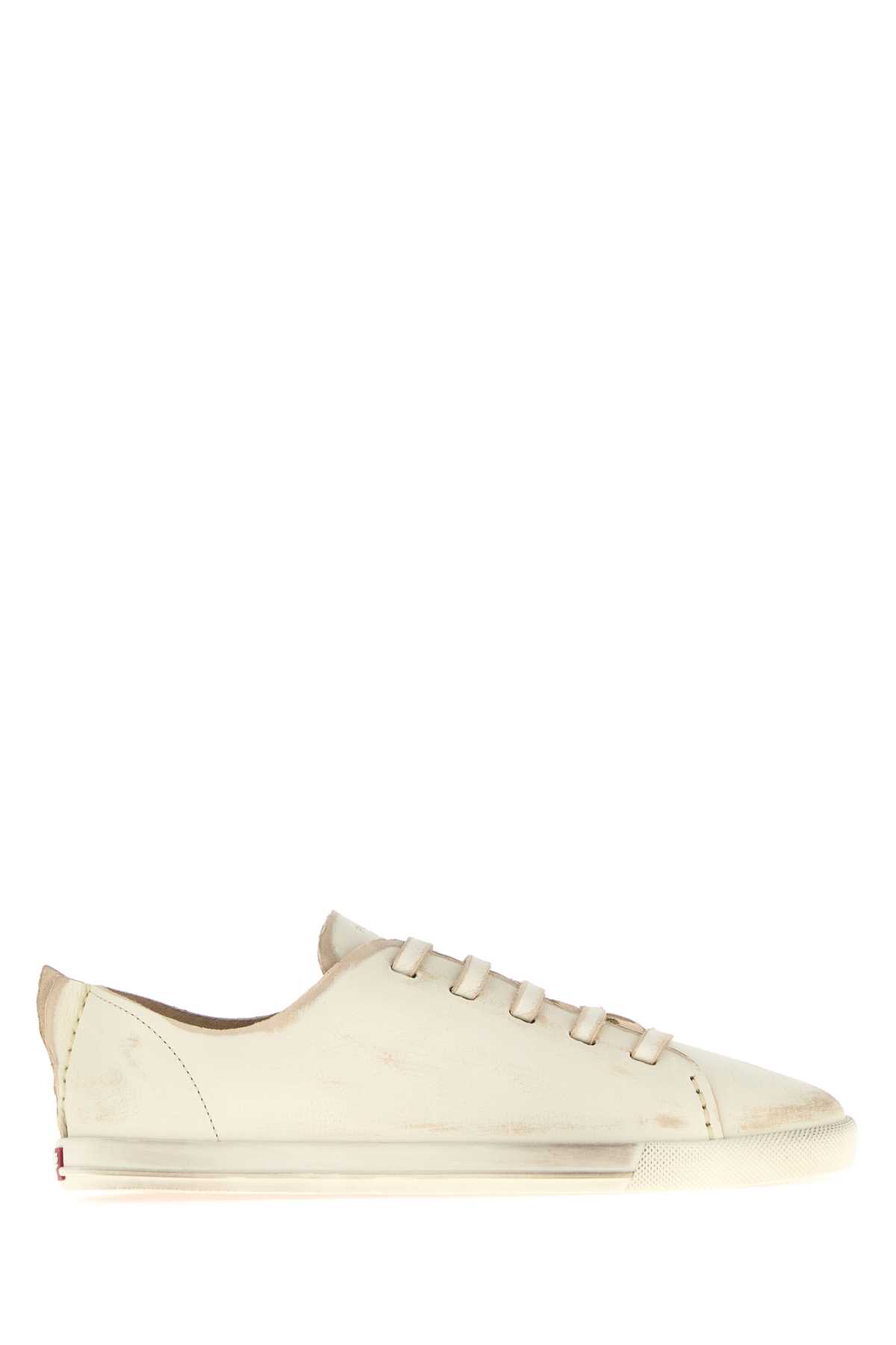 Prada Lace-up Distressed Low-top Sneakers In Neutral