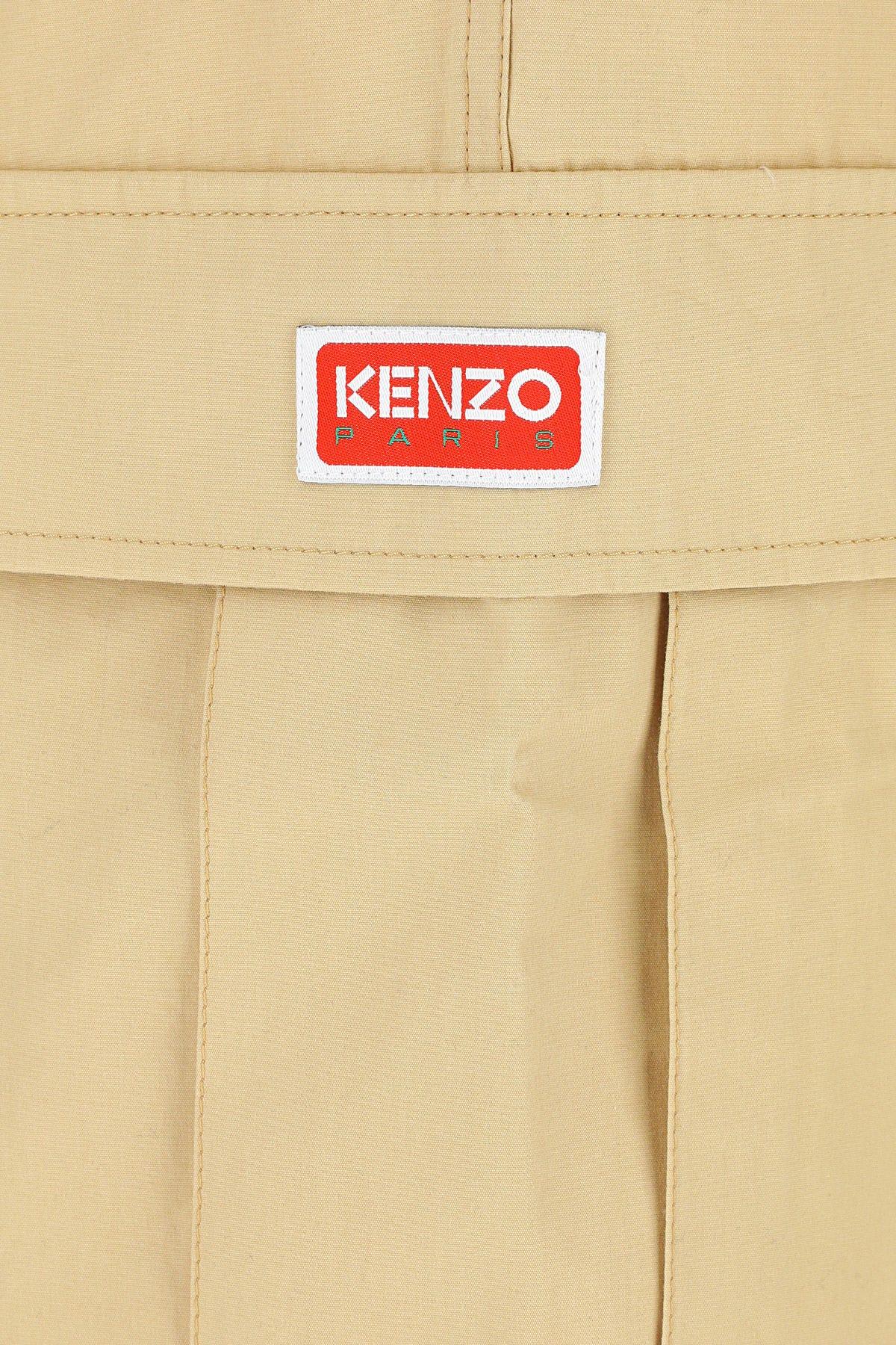 Shop Kenzo Beige Cotton Bermuda Shorts In Neutrals