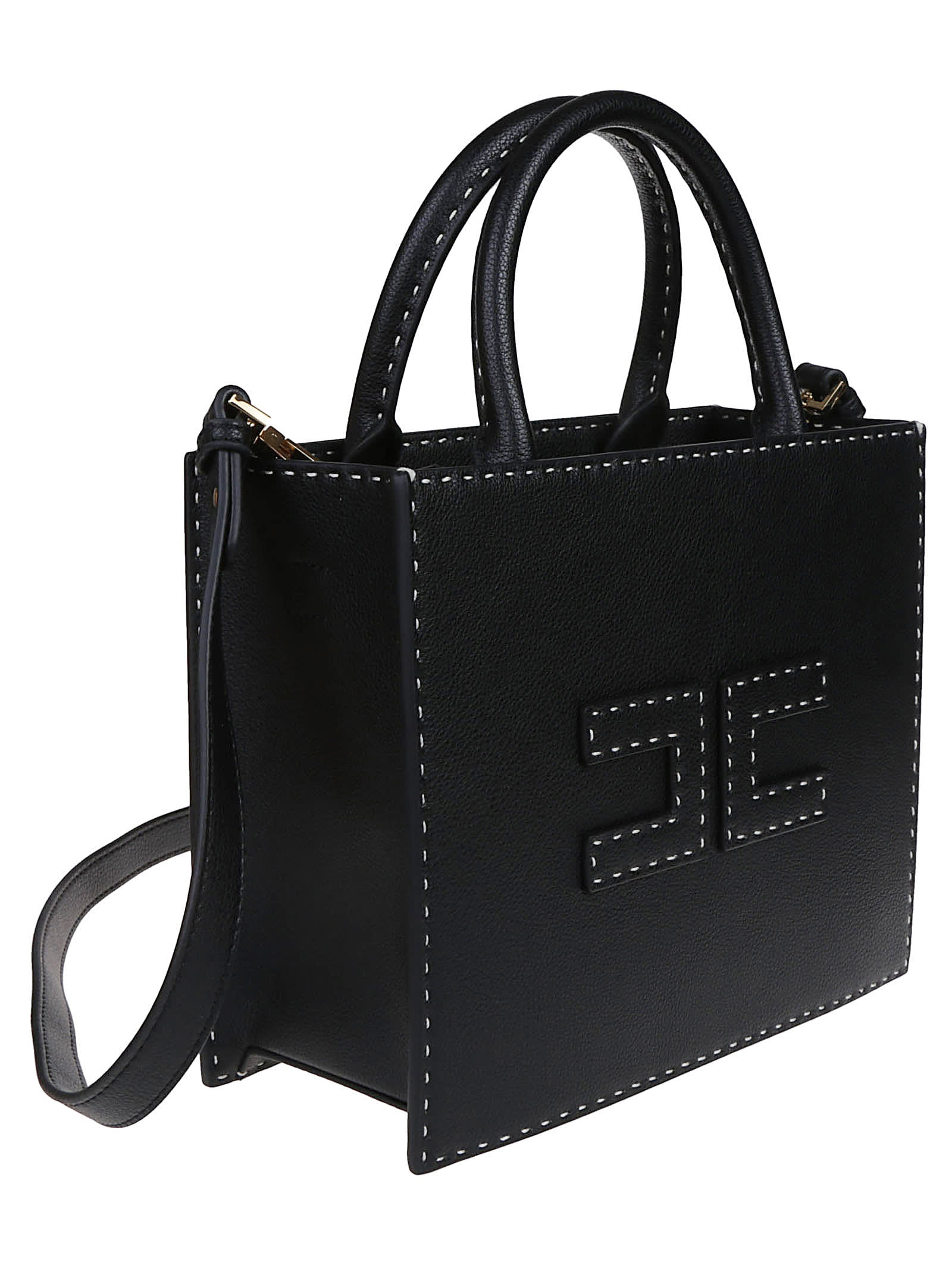 Elisabetta Franchi Logo-detail Shoulder Bag In Black