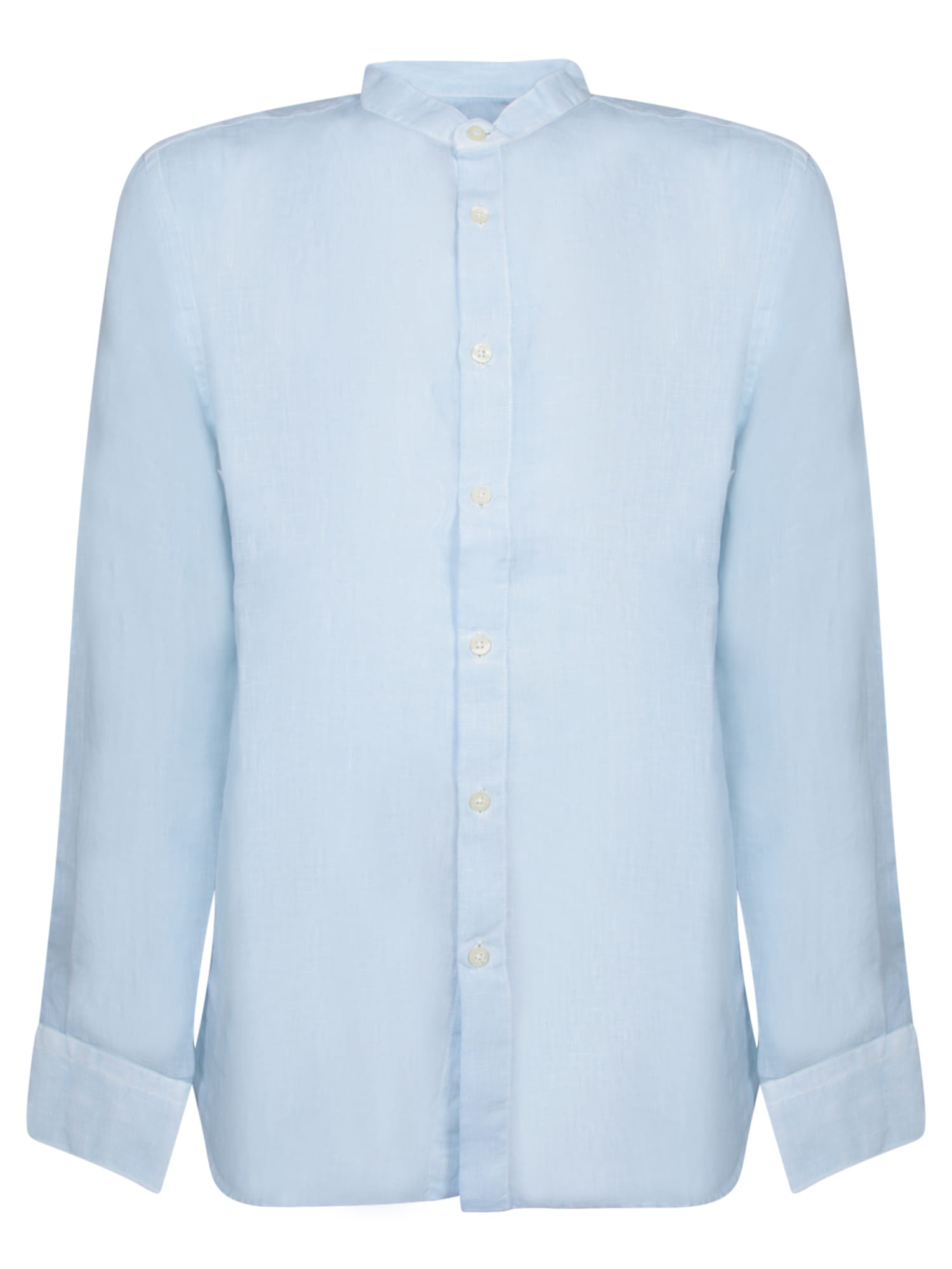 Sky Blue Mandarin Collar Shirt