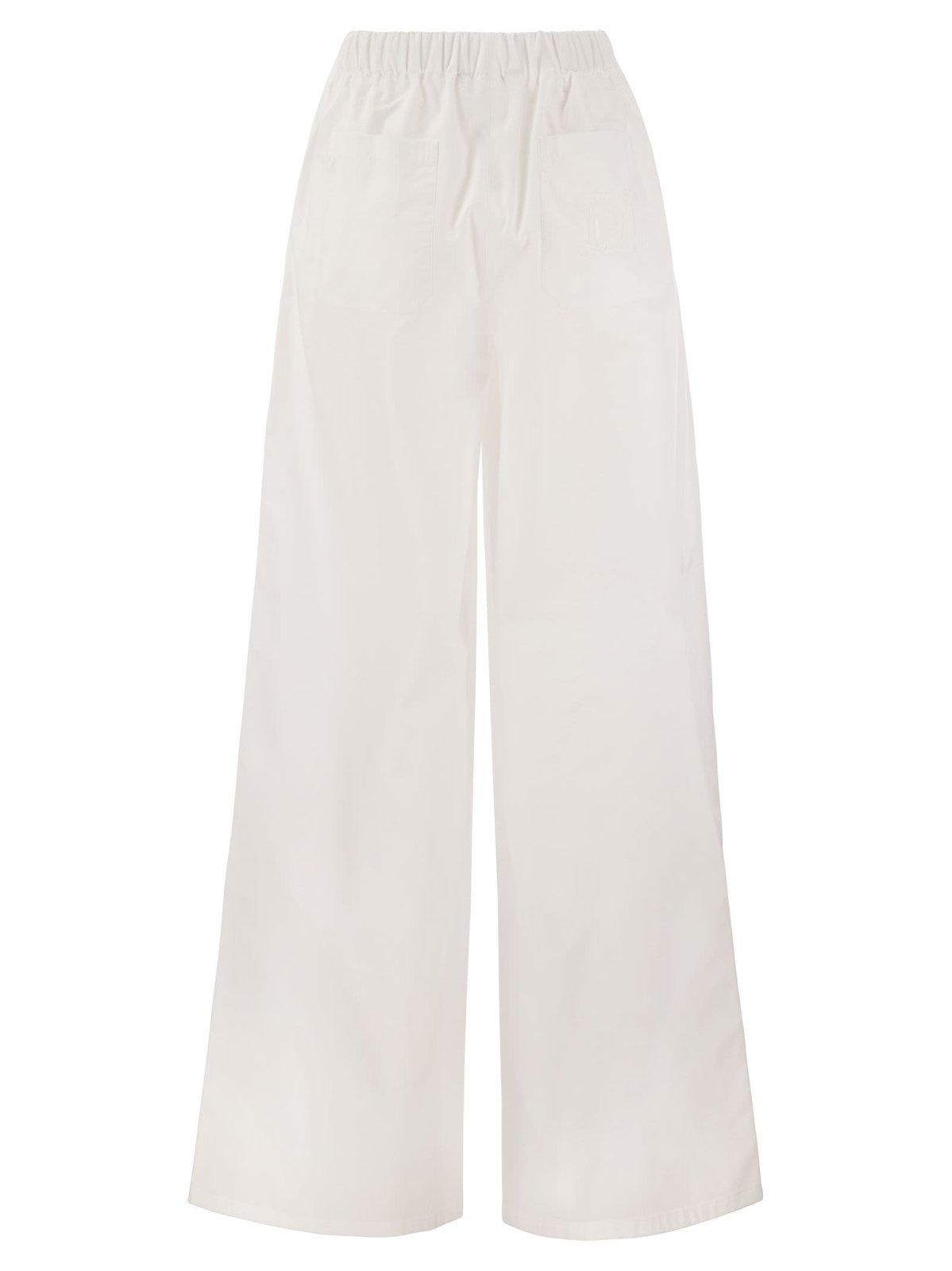 Shop Max Mara High Waisted Wide-leg Trousers In White