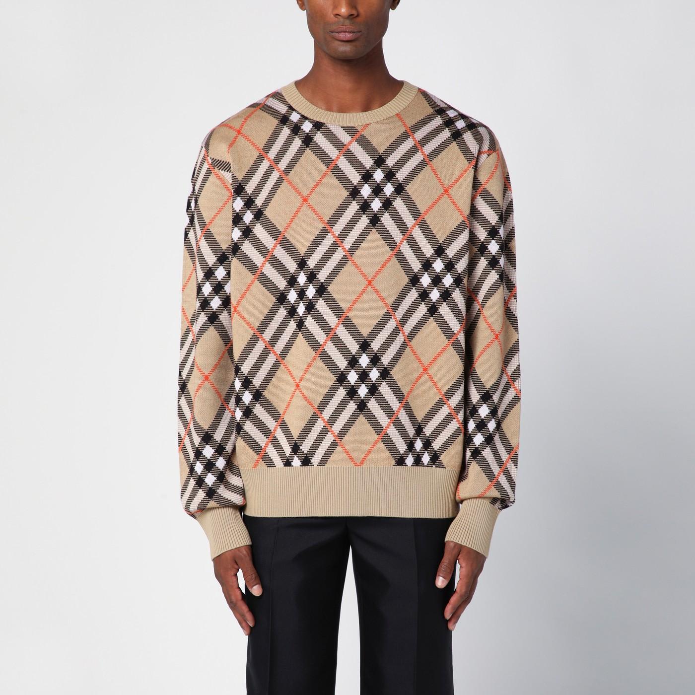 Check Pattern Wool Blend Jumper