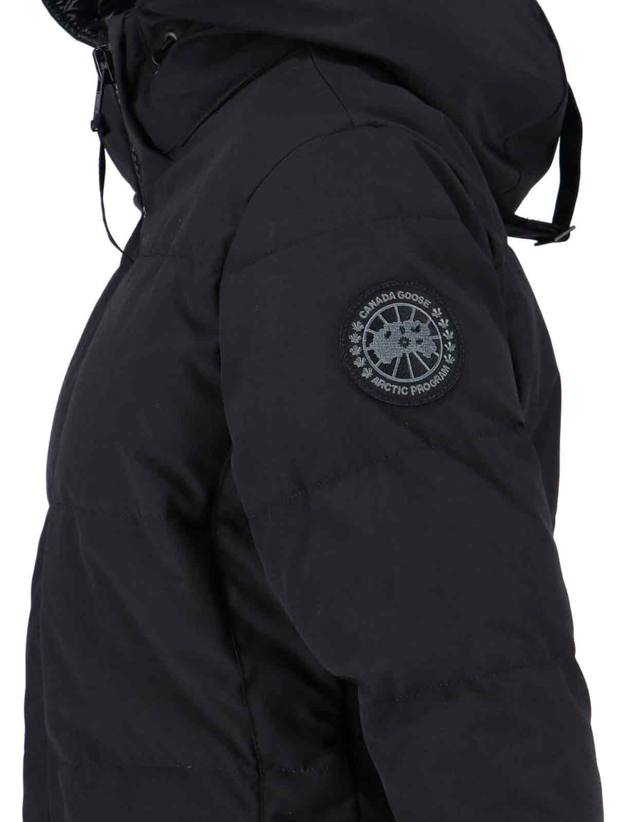 Canada Goose Hooded Quilted Jacket Long Sleeves In Black