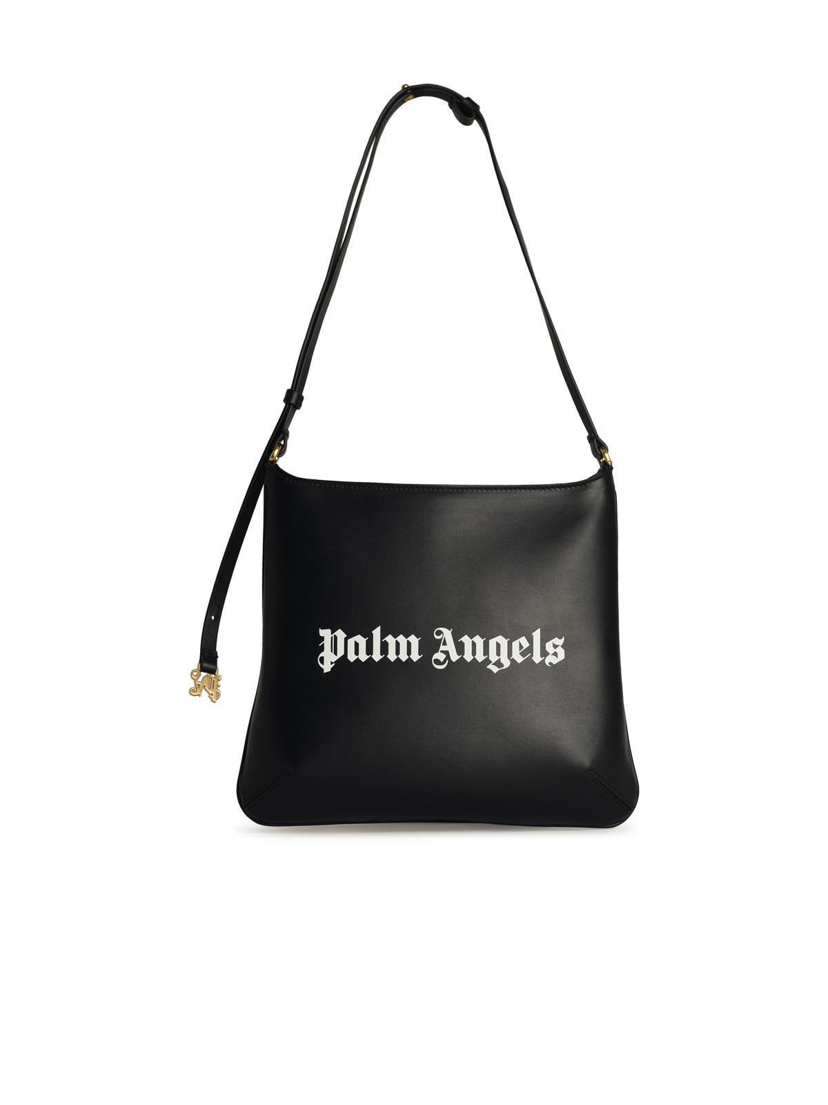 Shop Palm Angels Giorgina Black Leather Bag In Black/white