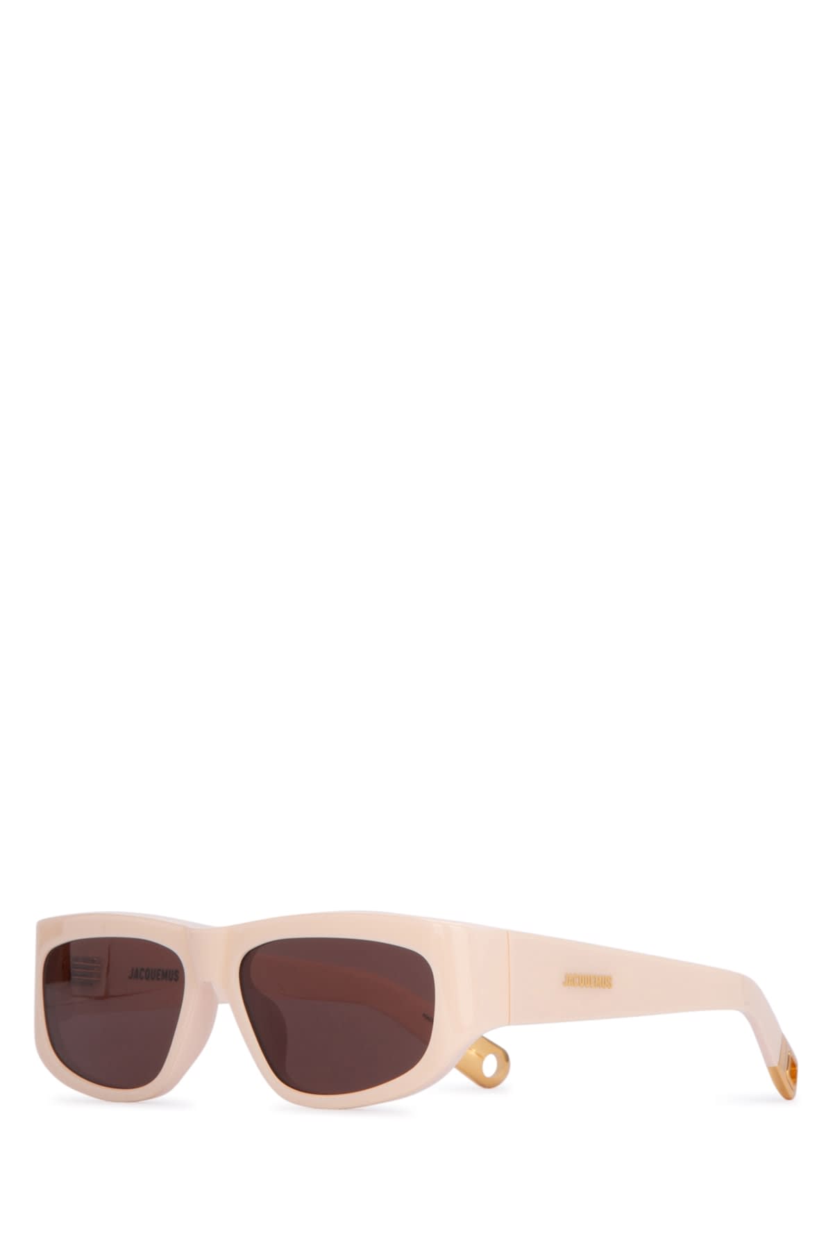 Jacquemus Rectangular Frame Sunglasses Dark Lenses In Lightbeige