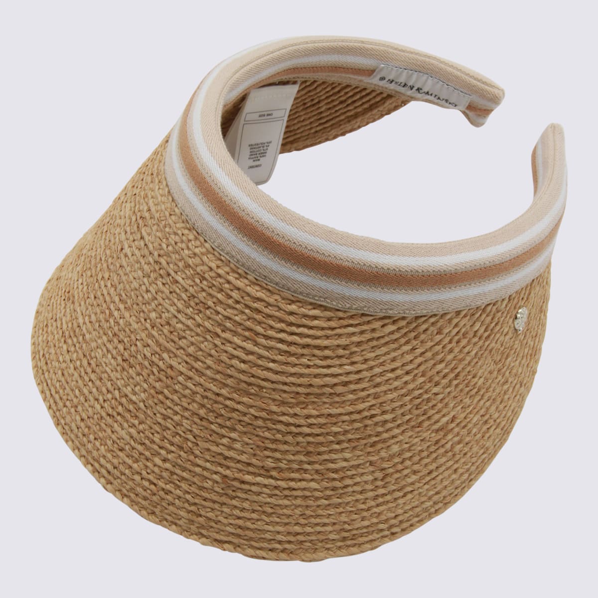 Helen Kaminski Striped Band Wide Brim Woven Hat In Brown