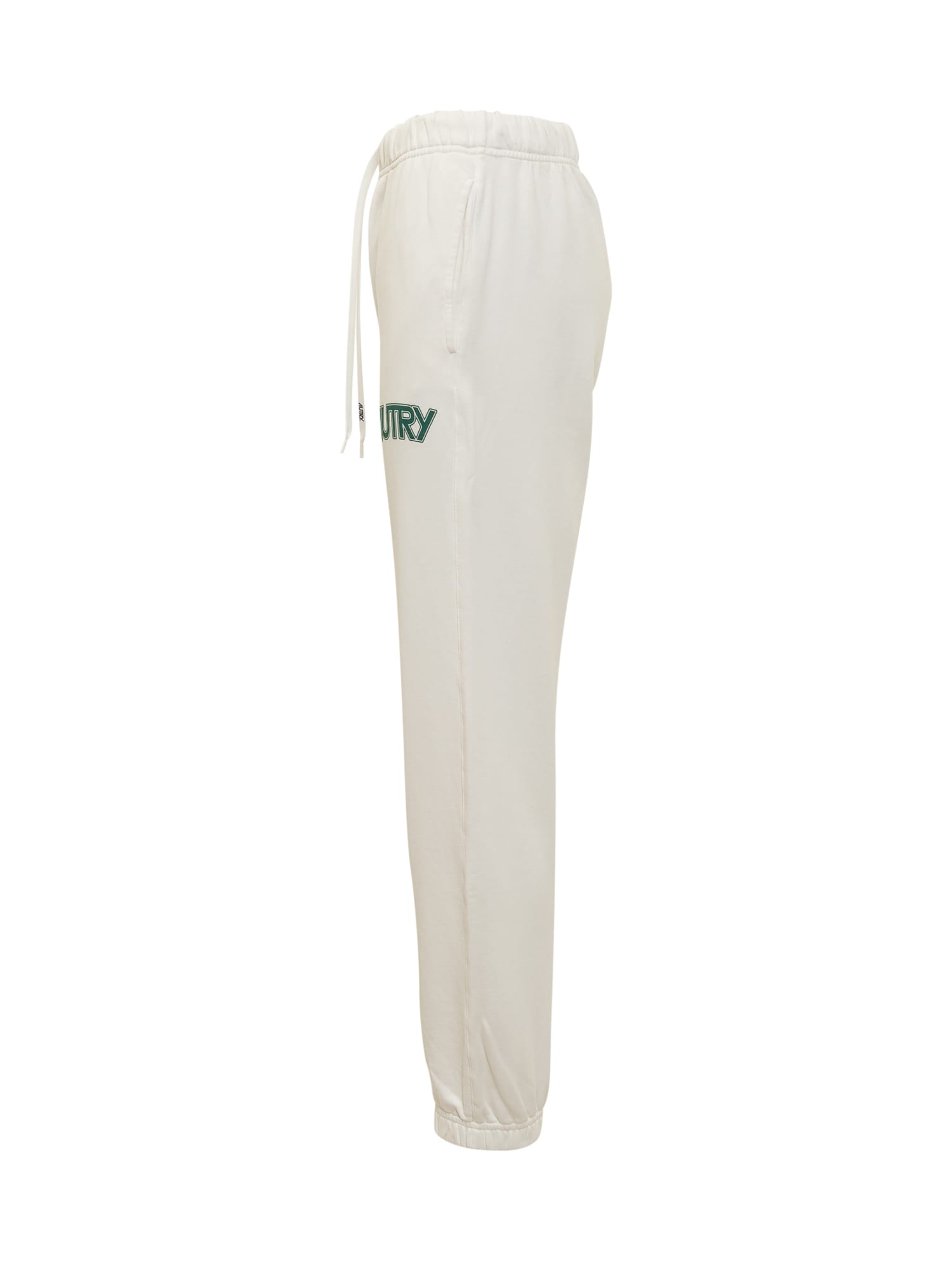Shop Autry Pants With Logo In Ivory